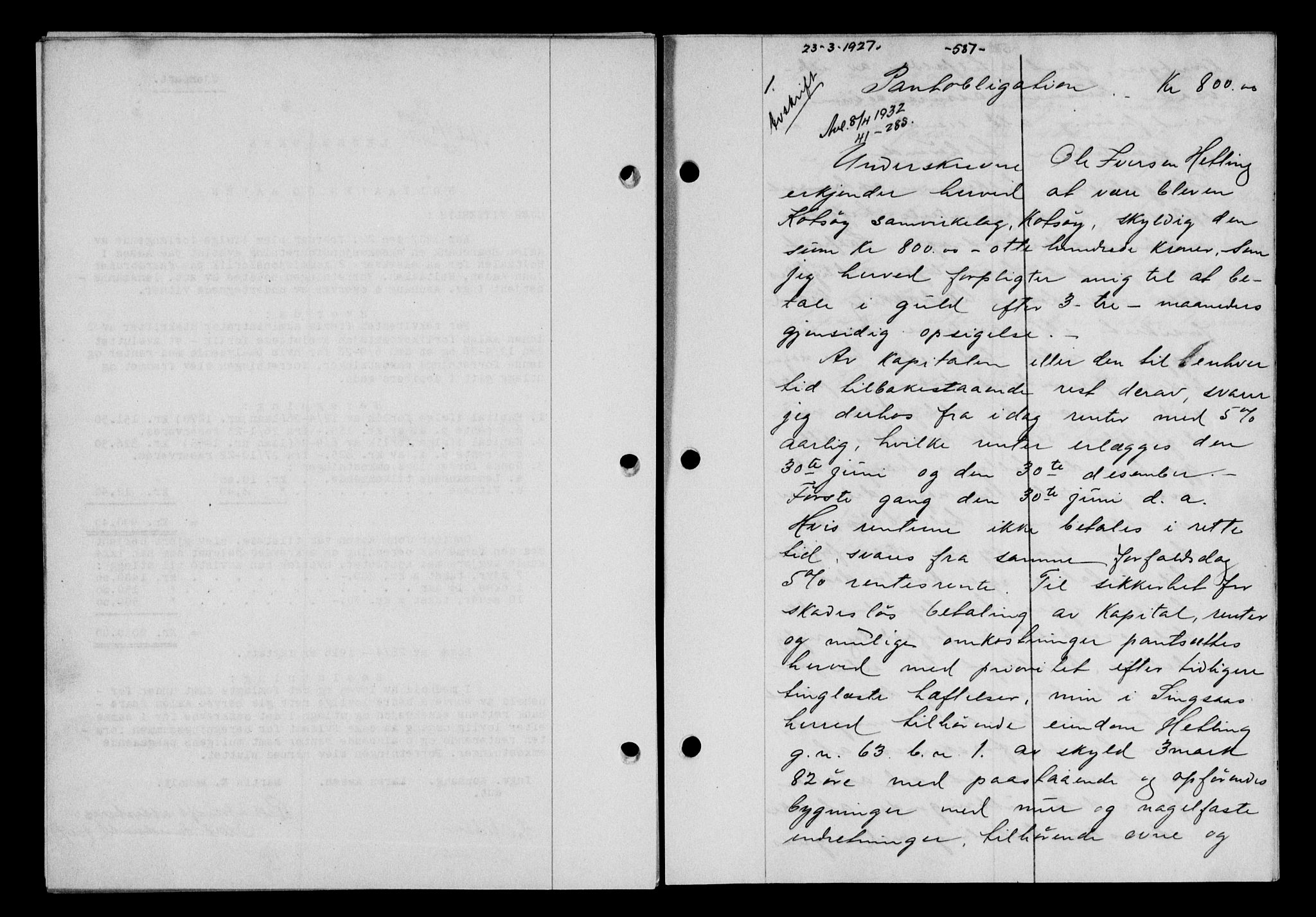 Gauldal sorenskriveri, SAT/A-0014/1/2/2C/L0035: Pantebok nr. 36, 1926-1927, s. 587, Tingl.dato: 23.03.1927