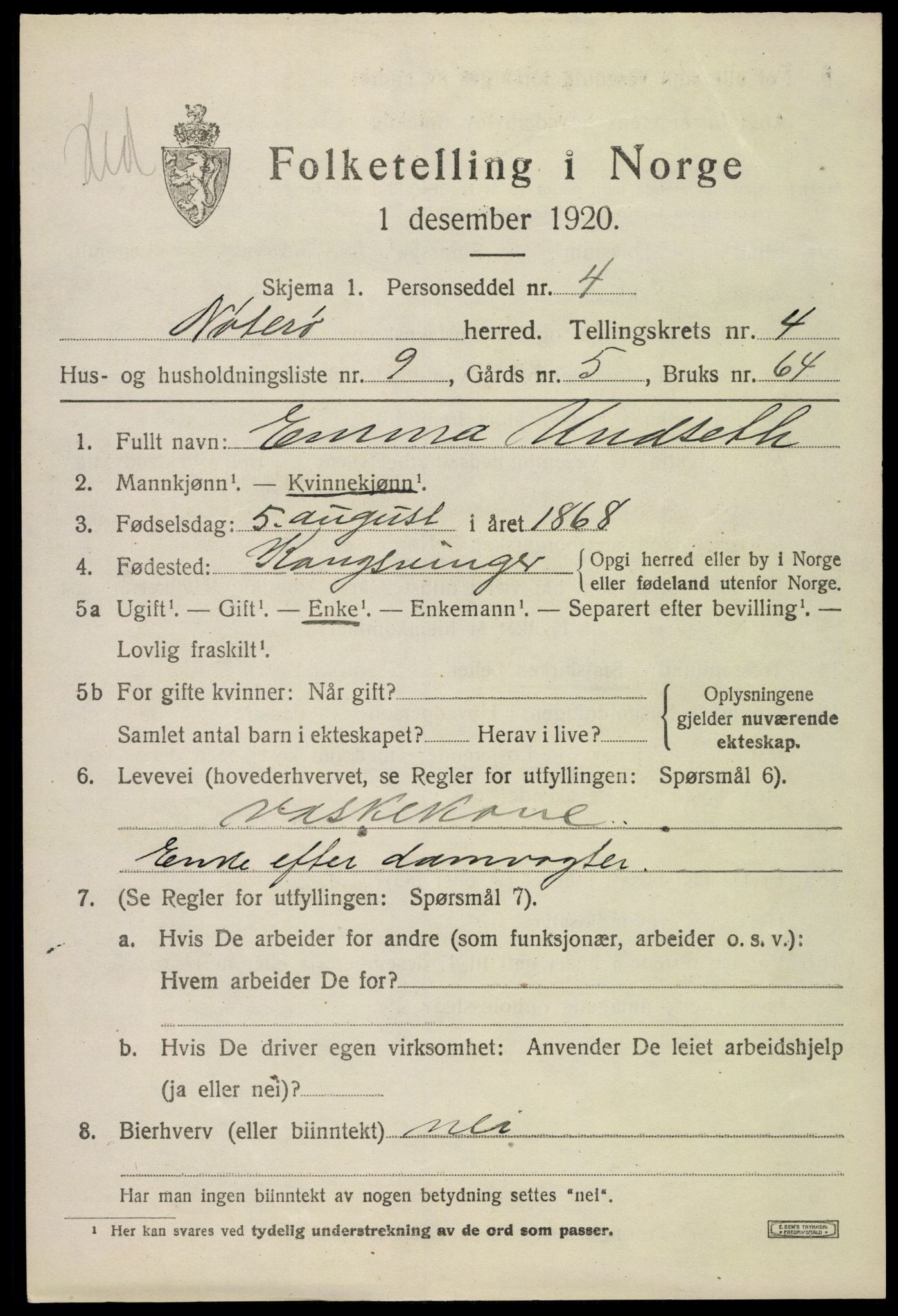 SAKO, Folketelling 1920 for 0722 Nøtterøy herred, 1920, s. 6765