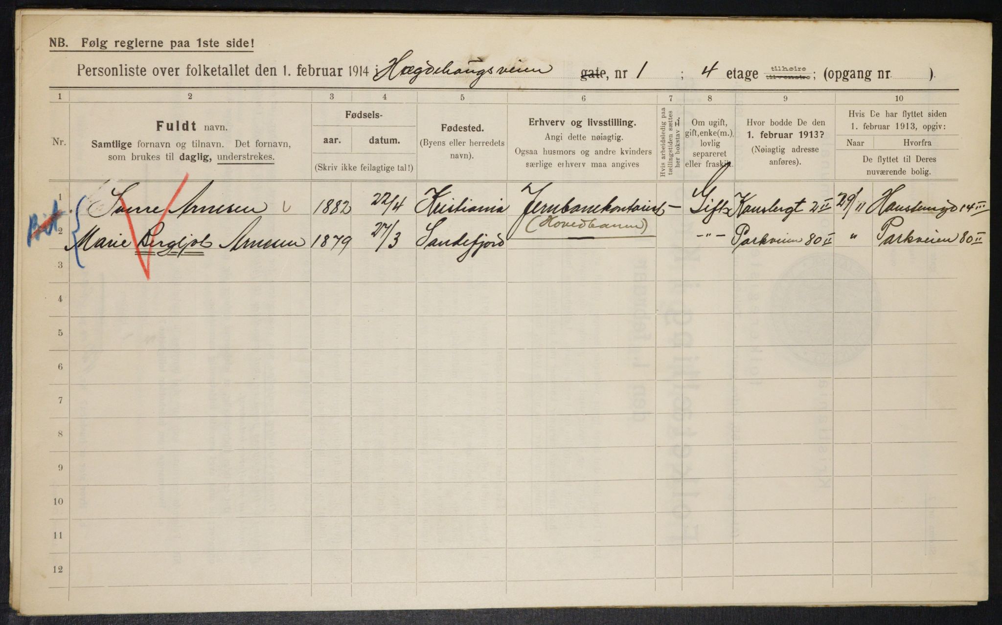 OBA, Kommunal folketelling 1.2.1914 for Kristiania, 1914, s. 35989