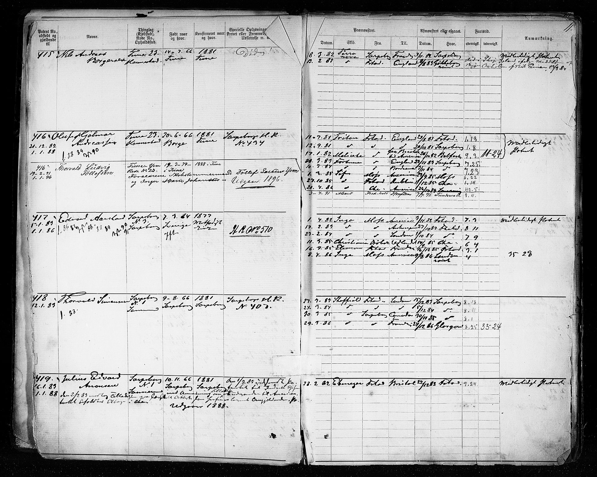 Sarpsborg mønstringskontor, SAO/A-10569c/F/Fc/Fca/L0005: Annotasjonsrulle, 1881-1913, s. 14