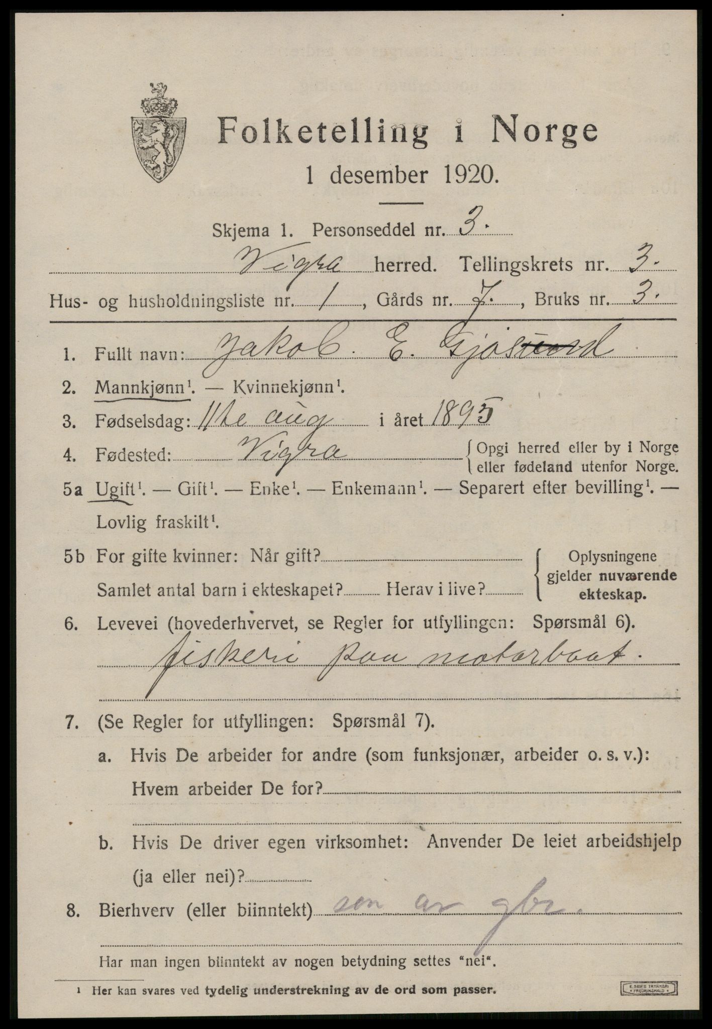 SAT, Folketelling 1920 for 1533 Vigra herred, 1920, s. 1254
