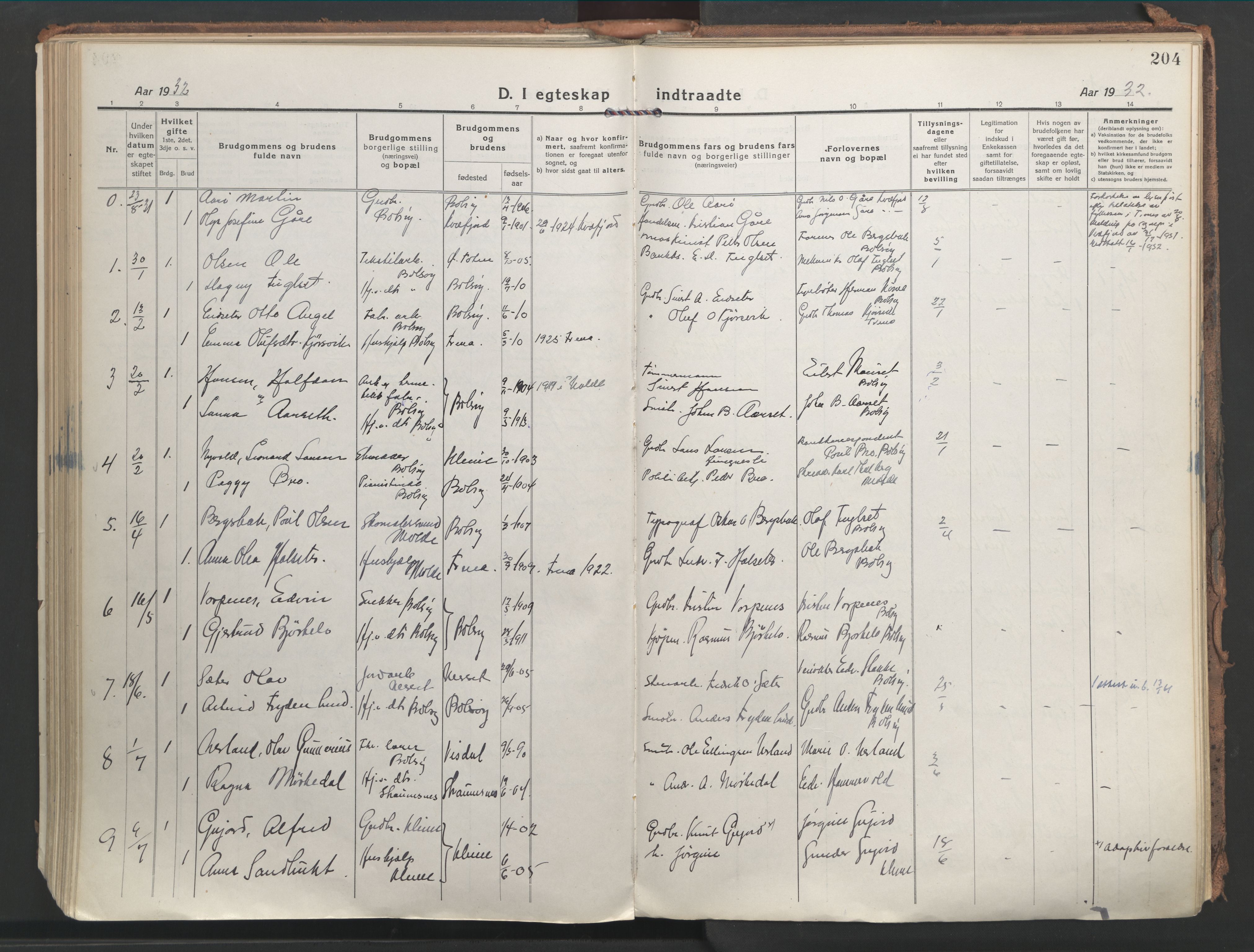 Ministerialprotokoller, klokkerbøker og fødselsregistre - Møre og Romsdal, AV/SAT-A-1454/555/L0659: Ministerialbok nr. 555A10, 1917-1971, s. 204