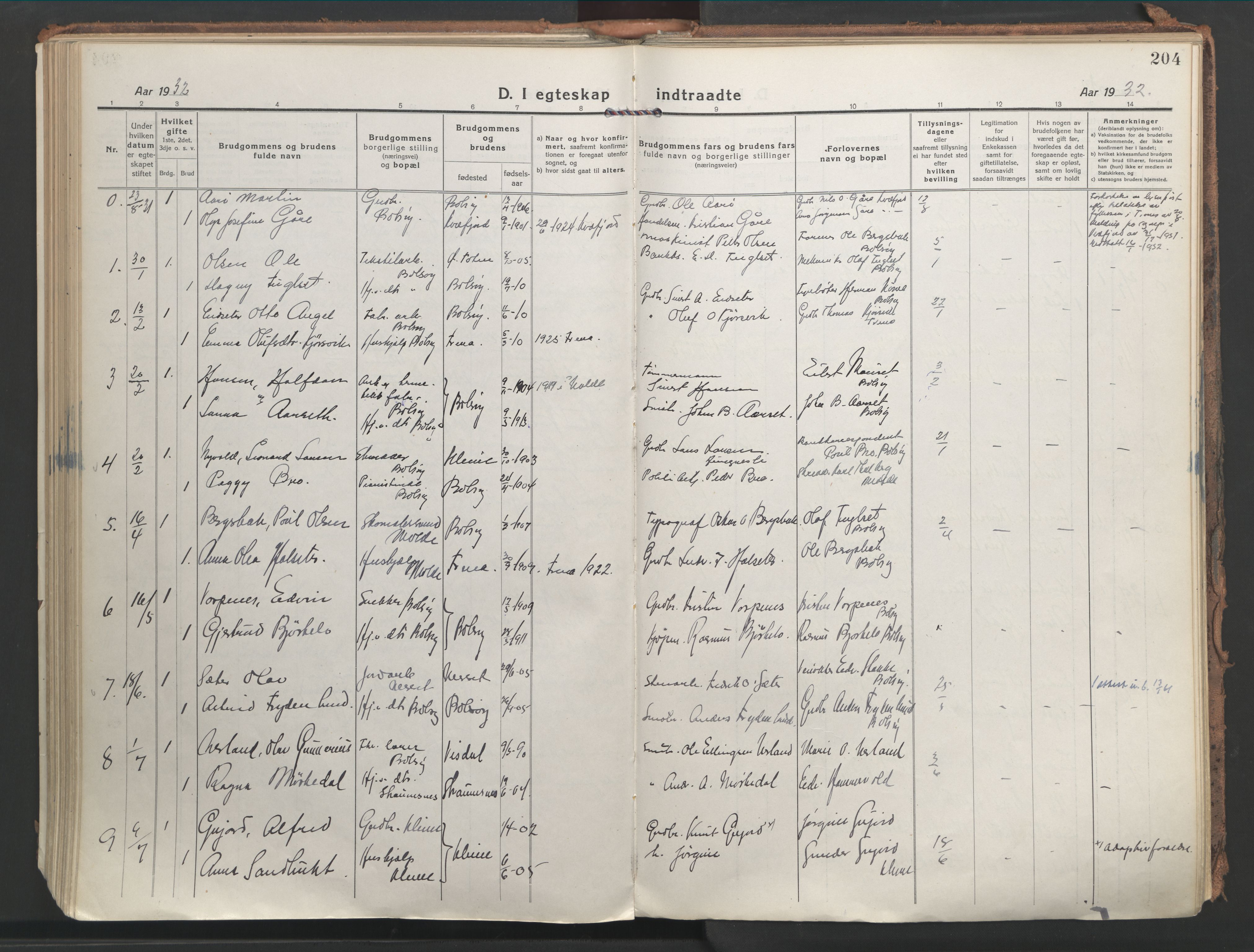 Ministerialprotokoller, klokkerbøker og fødselsregistre - Møre og Romsdal, SAT/A-1454/555/L0659: Ministerialbok nr. 555A10, 1917-1971, s. 204