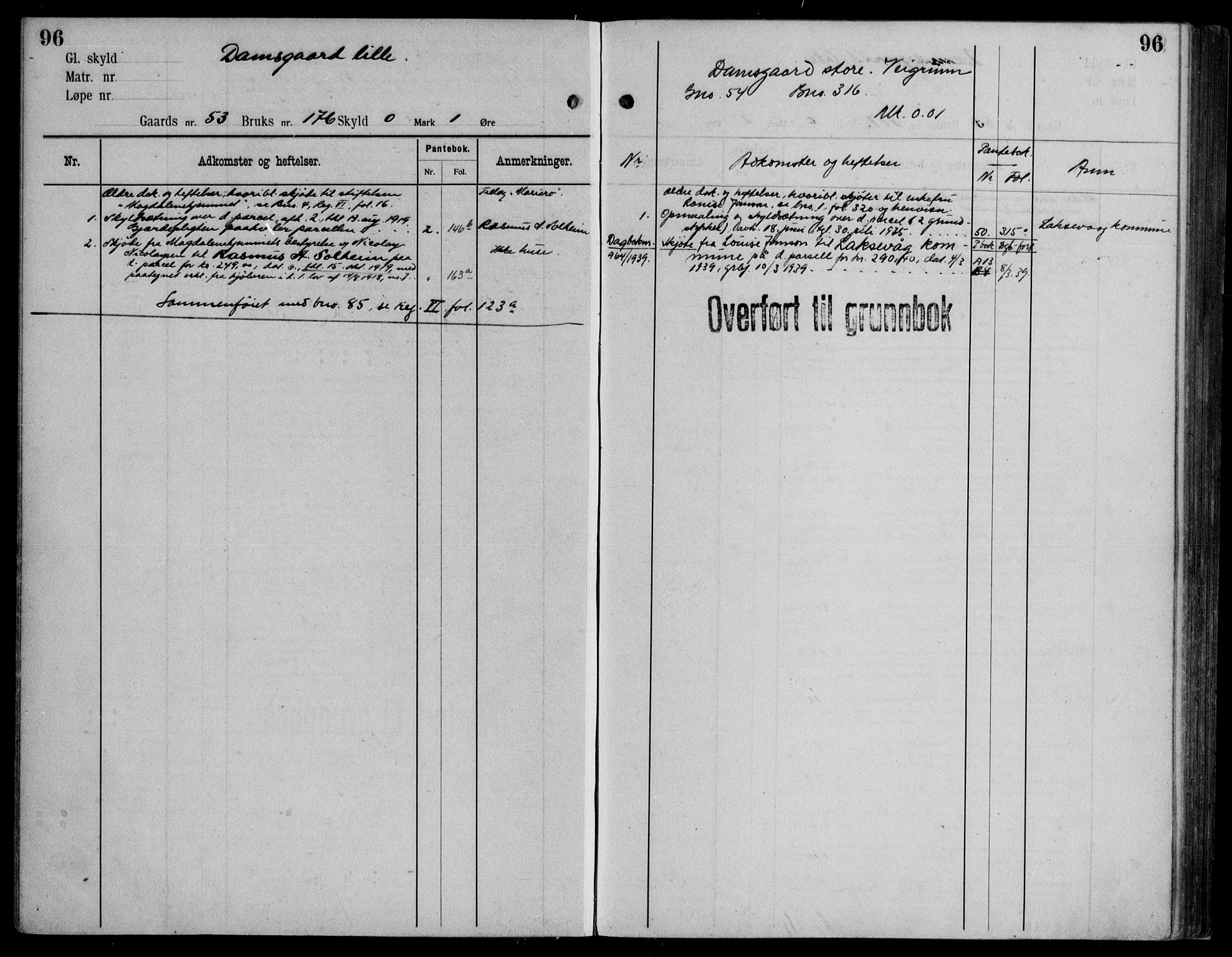 Midhordland sorenskriveri, AV/SAB-A-3001/1/G/Ga/Gab/L0115: Panteregister nr. II.A.b.115, s. 96