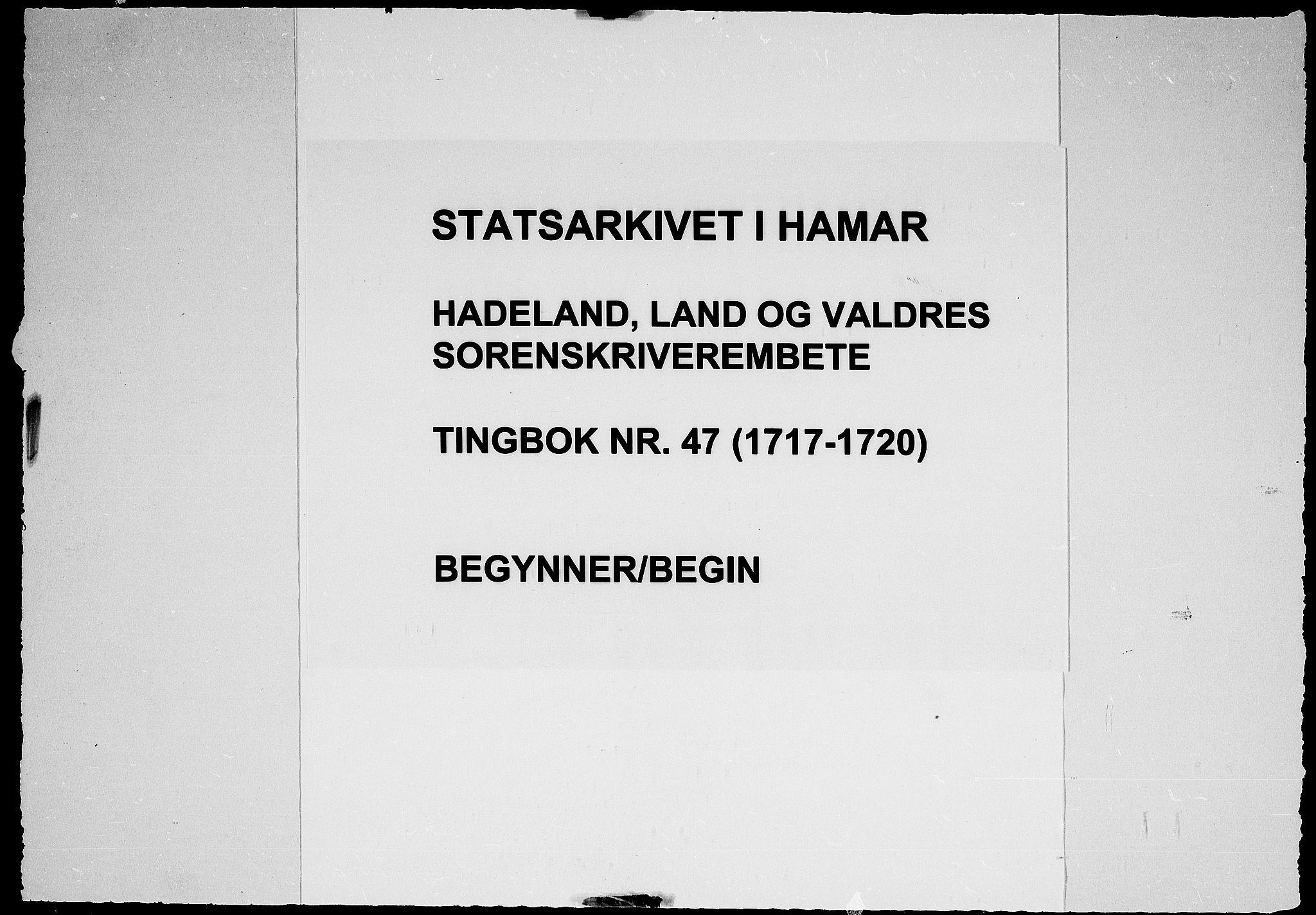 Hadeland, Land og Valdres sorenskriveri, AV/SAH-TING-028/G/Gb/L0047: Tingbok, 1717-1720