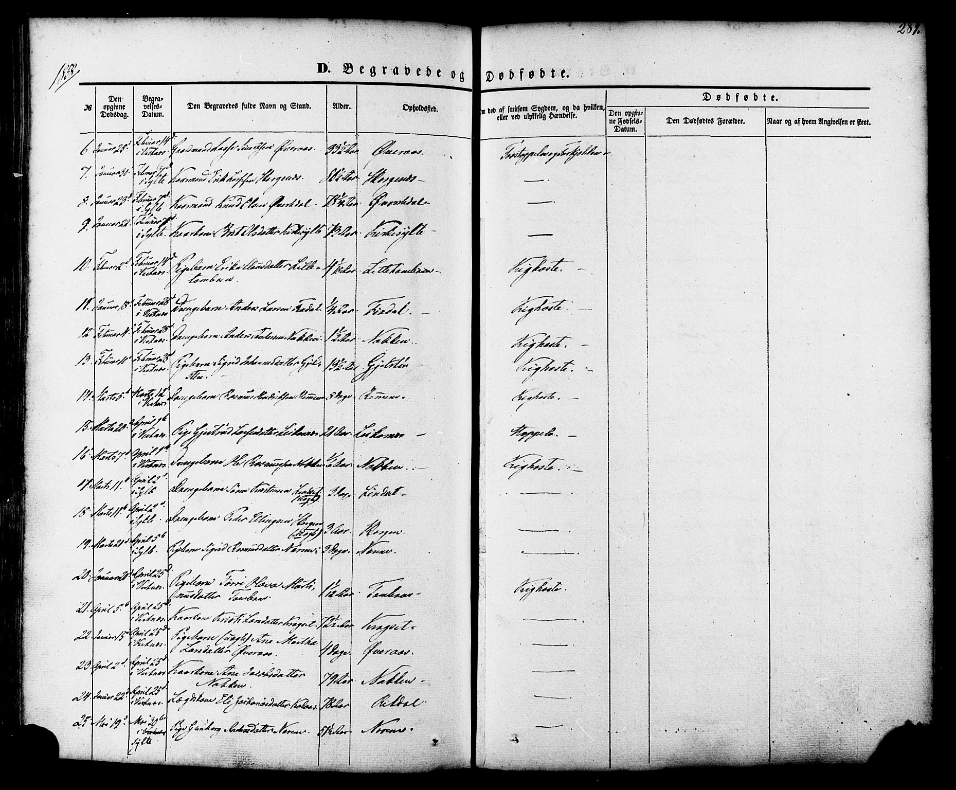 Ministerialprotokoller, klokkerbøker og fødselsregistre - Møre og Romsdal, AV/SAT-A-1454/539/L0529: Ministerialbok nr. 539A02, 1848-1872, s. 284