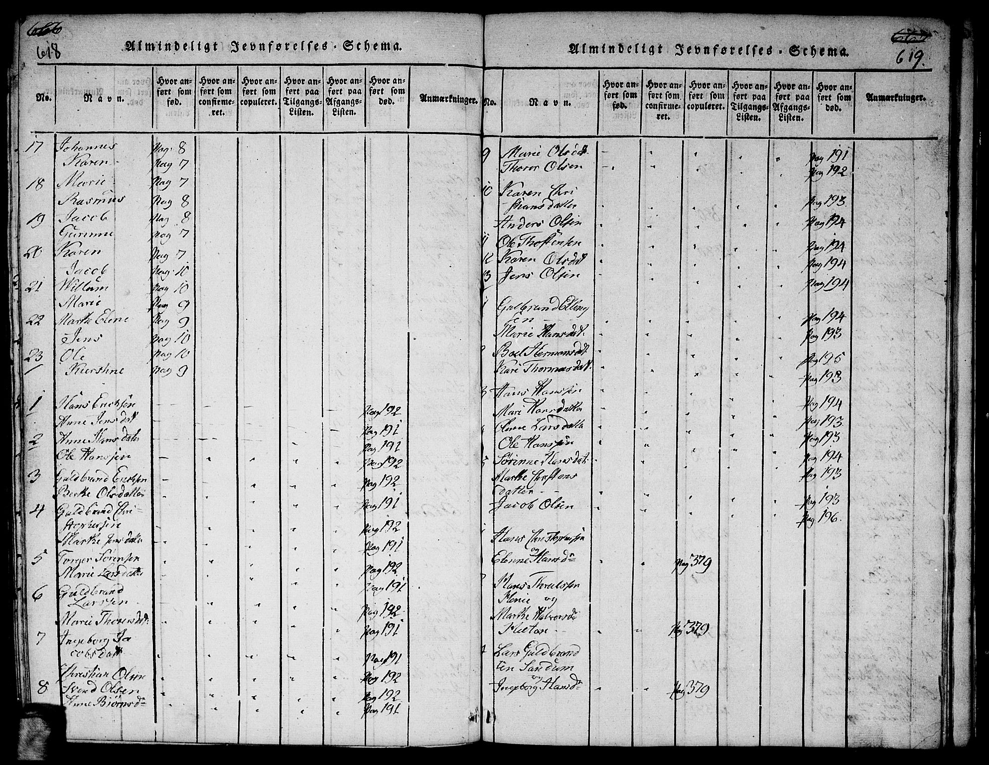 Gjerdrum prestekontor Kirkebøker, AV/SAO-A-10412b/F/Fa/L0004: Ministerialbok nr. I 4, 1816-1836, s. 618-619