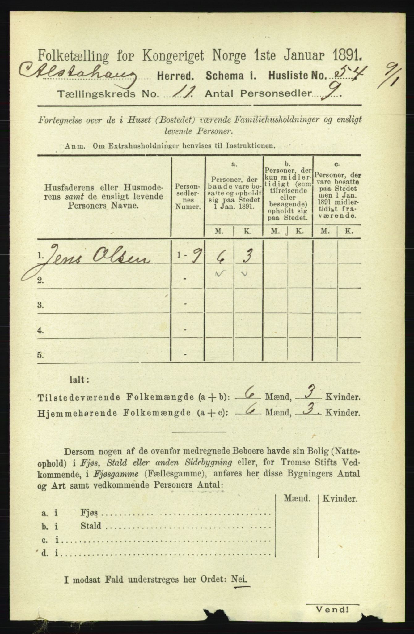 RA, Folketelling 1891 for 1820 Alstahaug herred, 1891, s. 3867