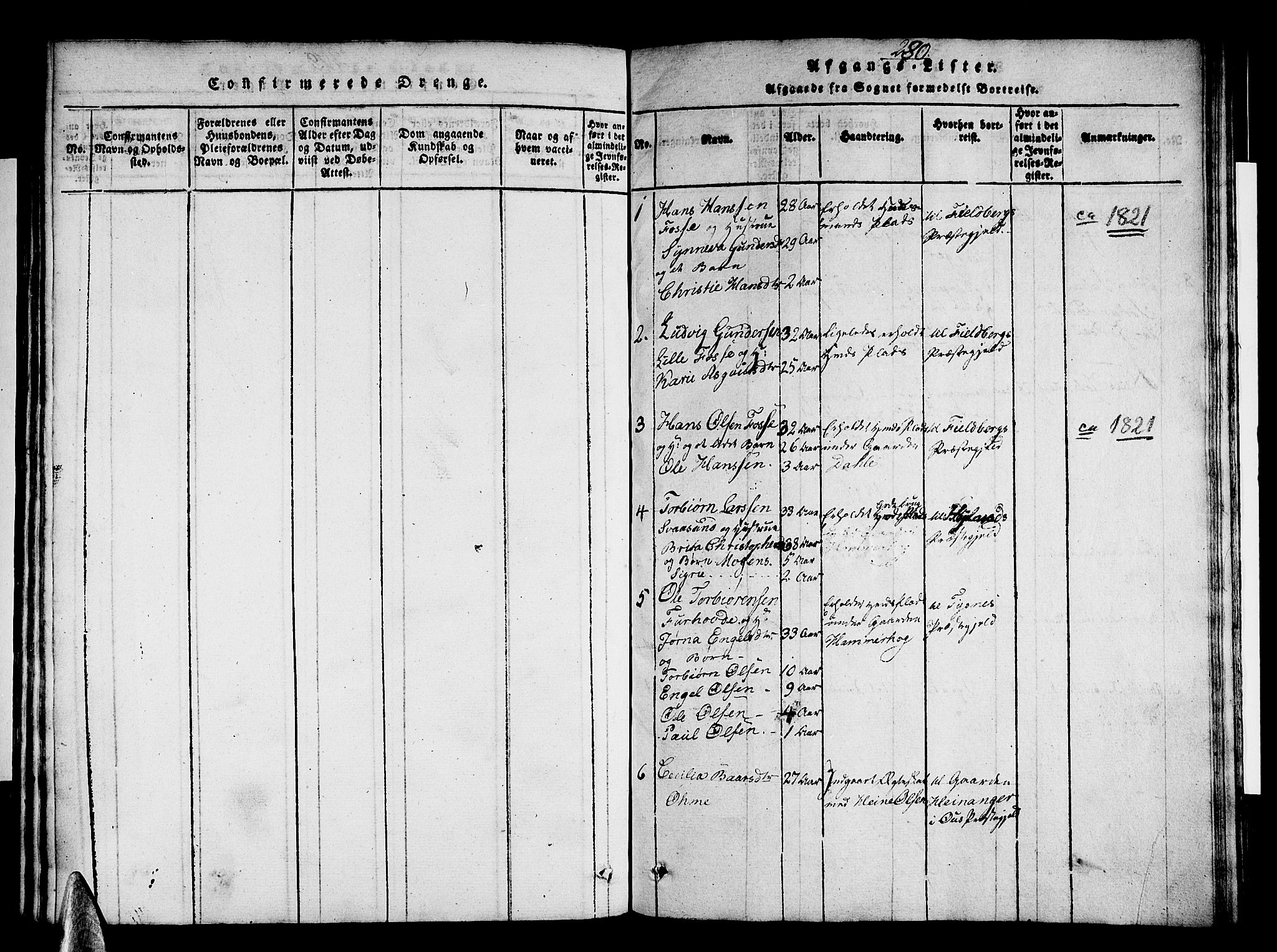 Strandebarm sokneprestembete, SAB/A-78401/H/Haa: Ministerialbok nr. A 5, 1816-1826, s. 280