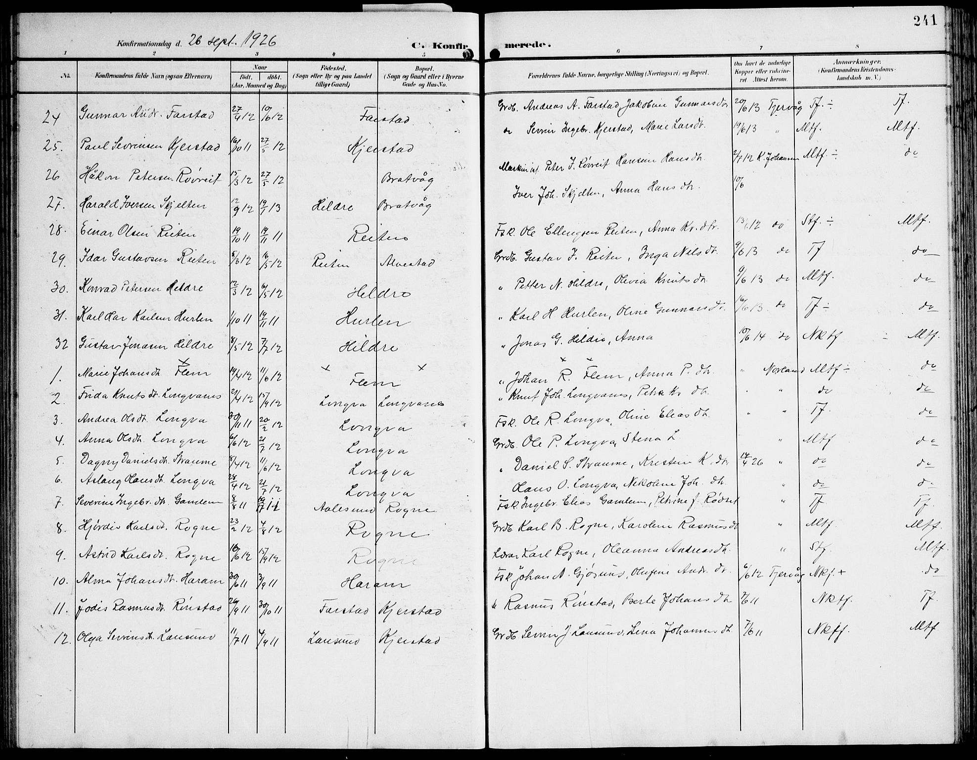 Ministerialprotokoller, klokkerbøker og fødselsregistre - Møre og Romsdal, AV/SAT-A-1454/536/L0511: Klokkerbok nr. 536C06, 1899-1944, s. 241