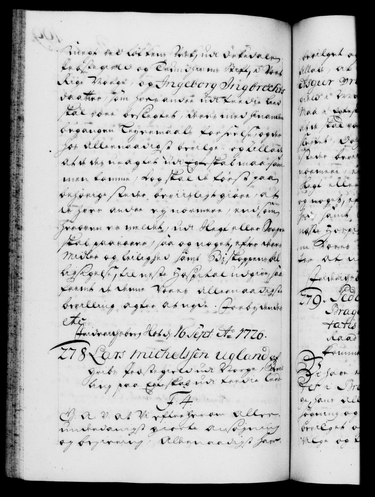 Danske Kanselli 1572-1799, RA/EA-3023/F/Fc/Fca/Fcaa/L0025: Norske registre, 1726-1728, s. 199b