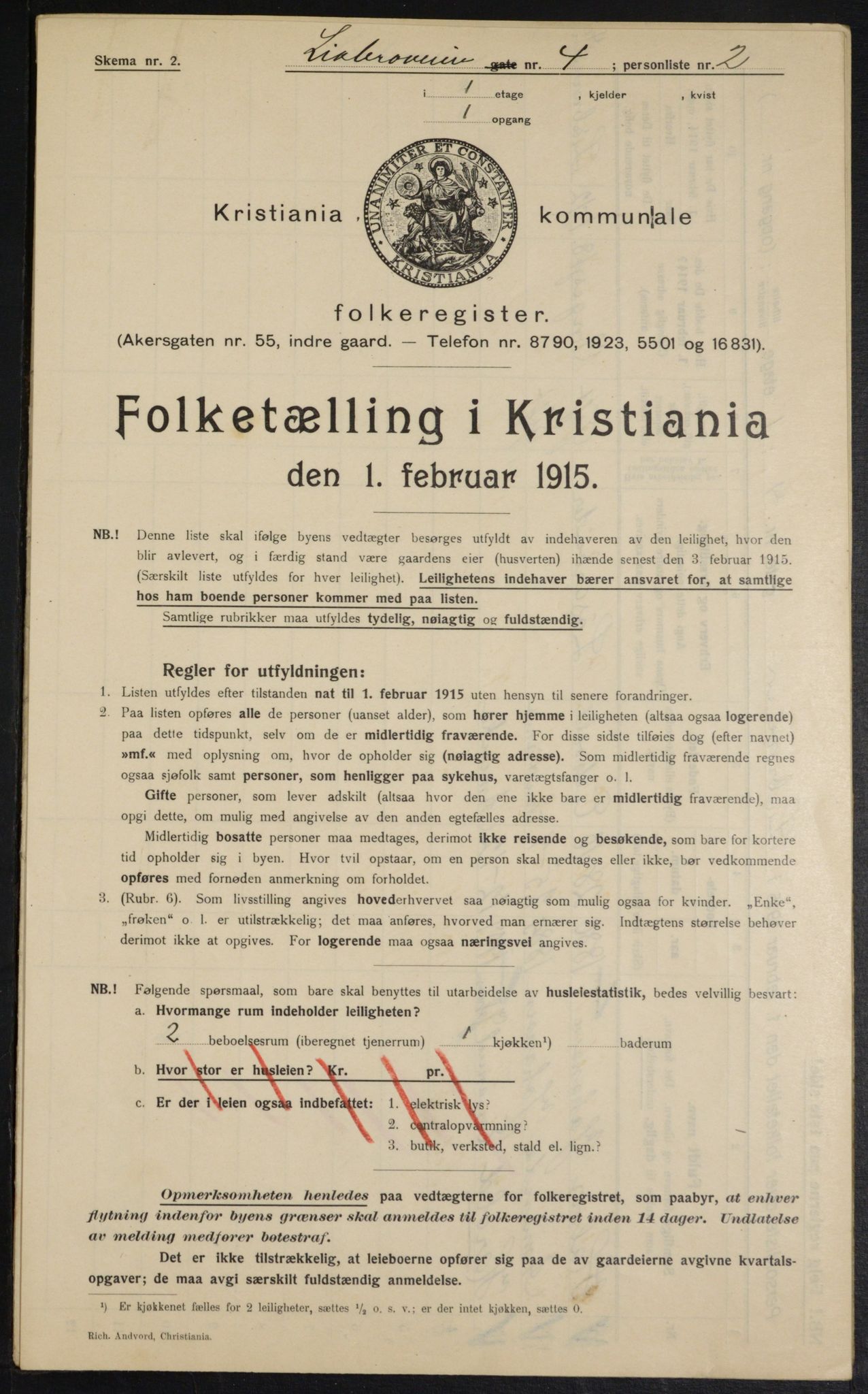 OBA, Kommunal folketelling 1.2.1915 for Kristiania, 1915, s. 57292