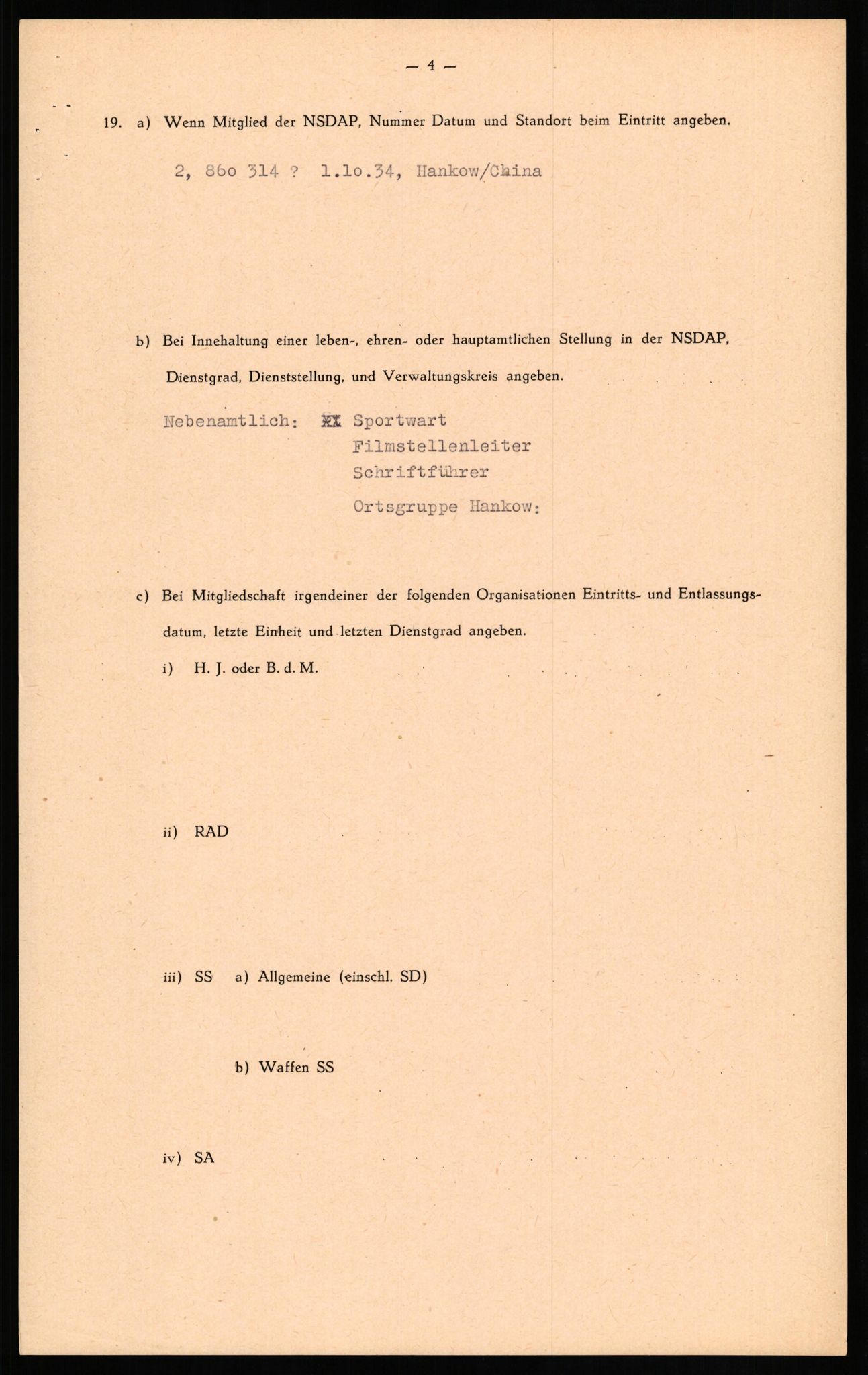 Forsvaret, Forsvarets overkommando II, AV/RA-RAFA-3915/D/Db/L0020: CI Questionaires. Tyske okkupasjonsstyrker i Norge. Tyskere., 1945-1946, s. 187