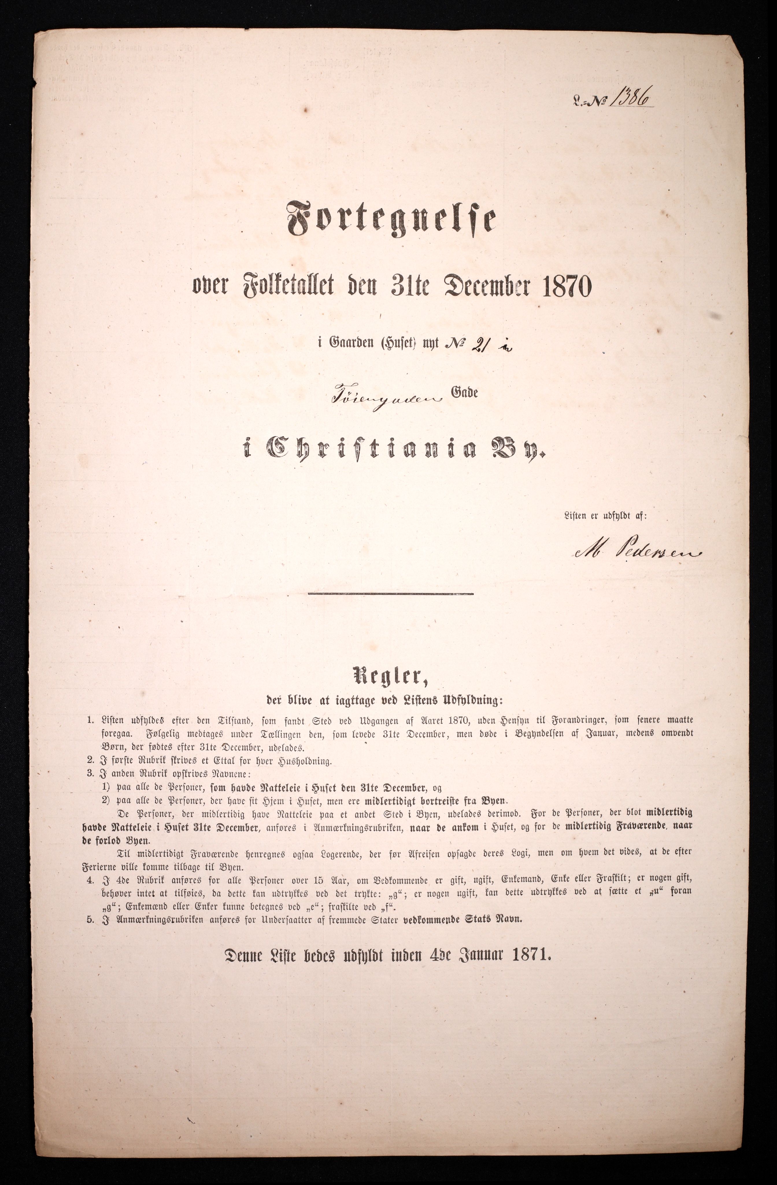 RA, Folketelling 1870 for 0301 Kristiania kjøpstad, 1870, s. 4458