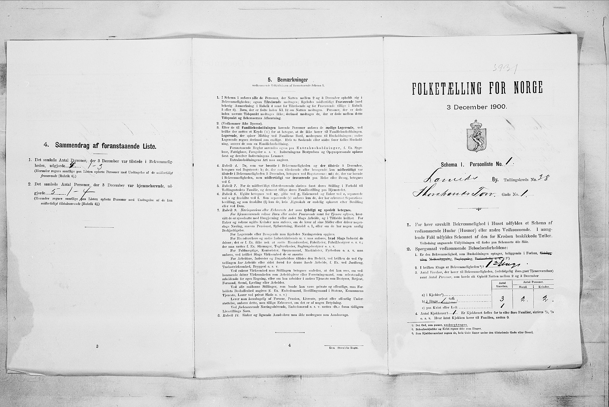 RA, Folketelling 1900 for 0707 Larvik kjøpstad, 1900, s. 5100