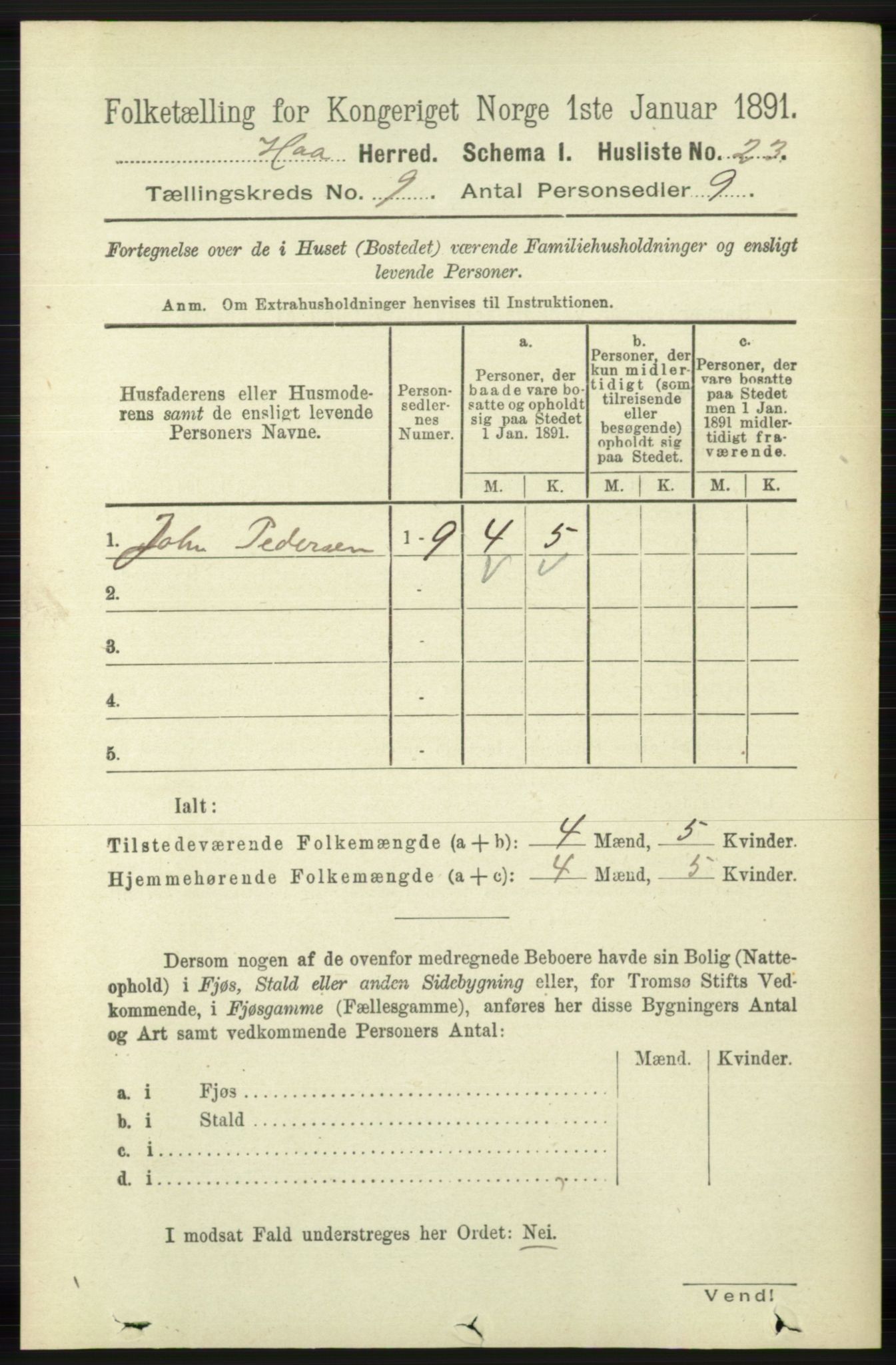 RA, Folketelling 1891 for 1119 Hå herred, 1891, s. 2188