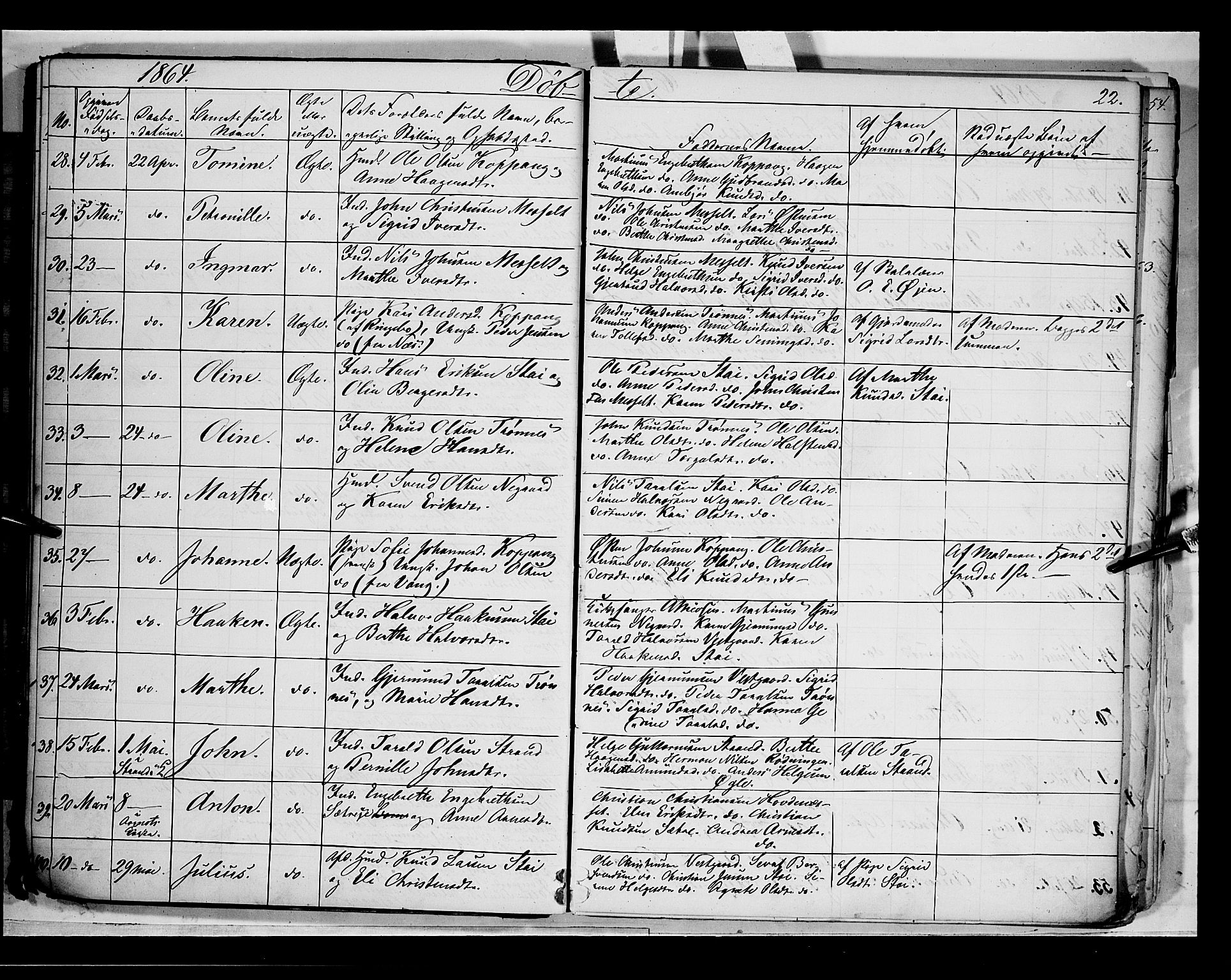 Åmot prestekontor, Hedmark, AV/SAH-PREST-056/H/Ha/Haa/L0007: Ministerialbok nr. 7, 1860-1870, s. 22