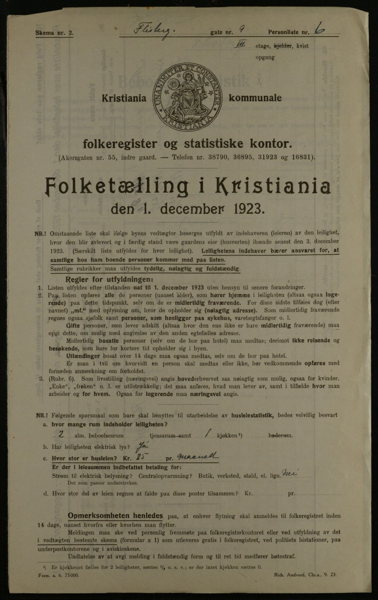 OBA, Kommunal folketelling 1.12.1923 for Kristiania, 1923, s. 27745