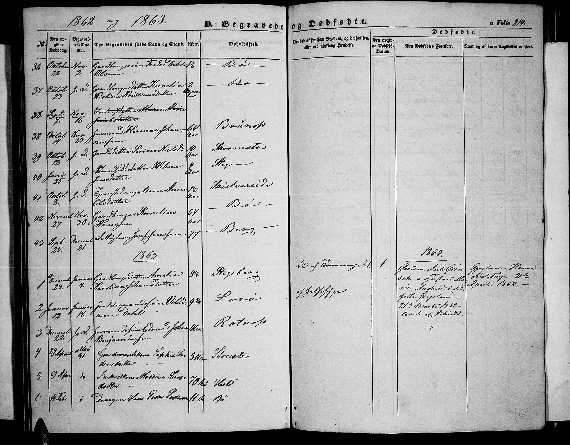 Ministerialprotokoller, klokkerbøker og fødselsregistre - Nordland, AV/SAT-A-1459/855/L0814: Klokkerbok nr. 855C03, 1851-1864, s. 219