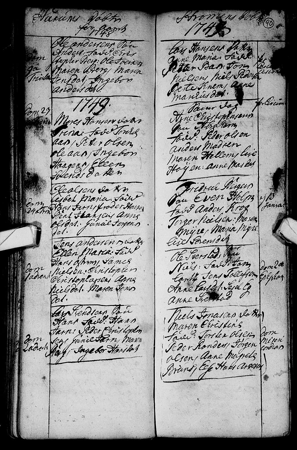 Hurum kirkebøker, SAKO/A-229/F/Fa/L0002: Ministerialbok nr. 2, 1733-1757, s. 90