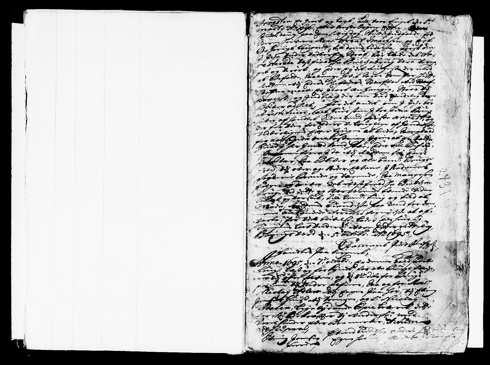 Nedenes sorenskriveri før 1824, SAK/1221-0007/F/Fa/L0009: Tingbok med register nr 5, 1695-1698, s. 1b-2a