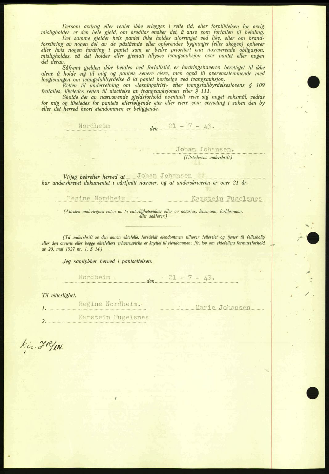 Nordmøre sorenskriveri, AV/SAT-A-4132/1/2/2Ca: Pantebok nr. B91, 1943-1944, Dagboknr: 1748/1943