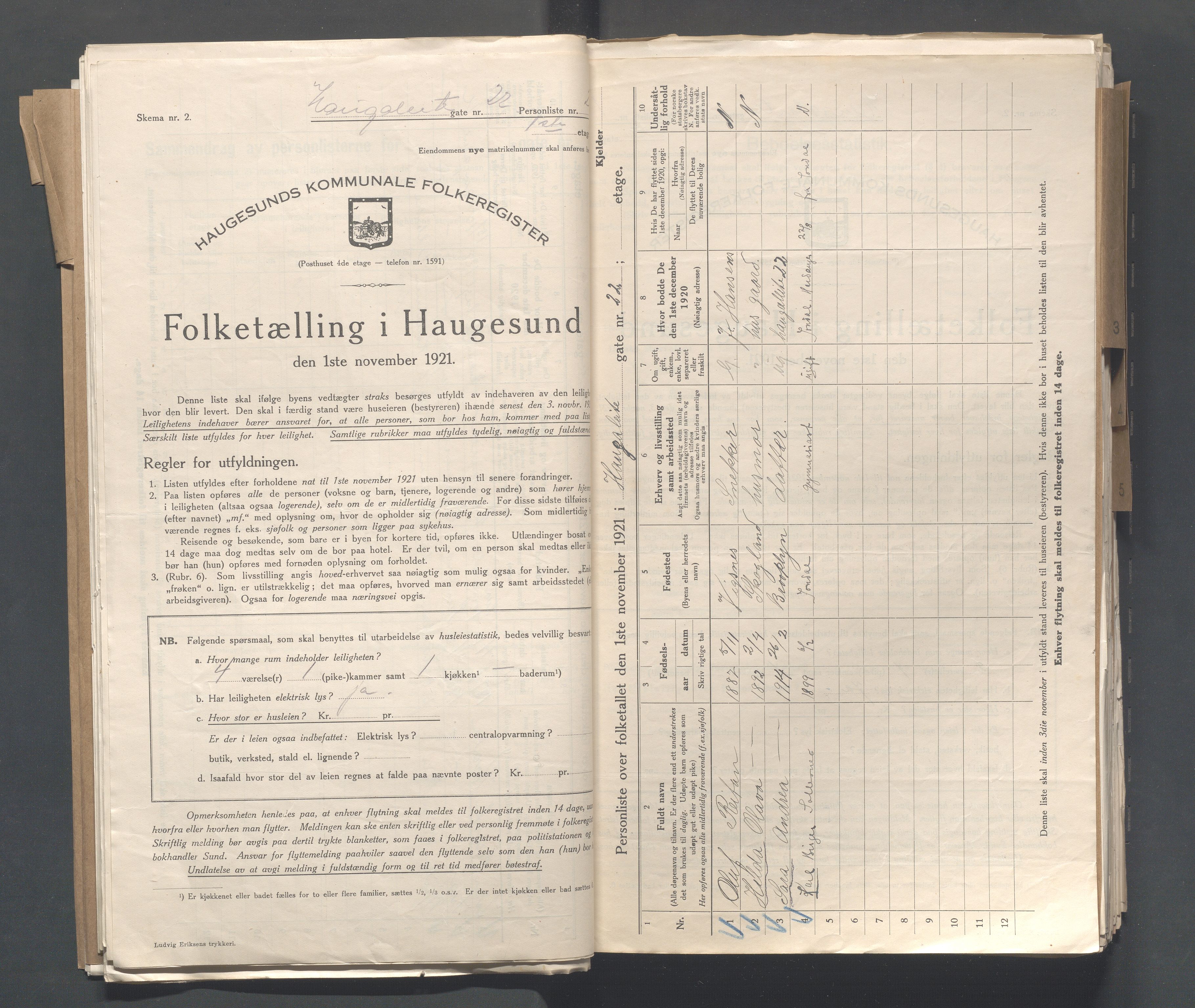 IKAR, Kommunal folketelling 1.11.1921 for Haugesund, 1921, s. 1896