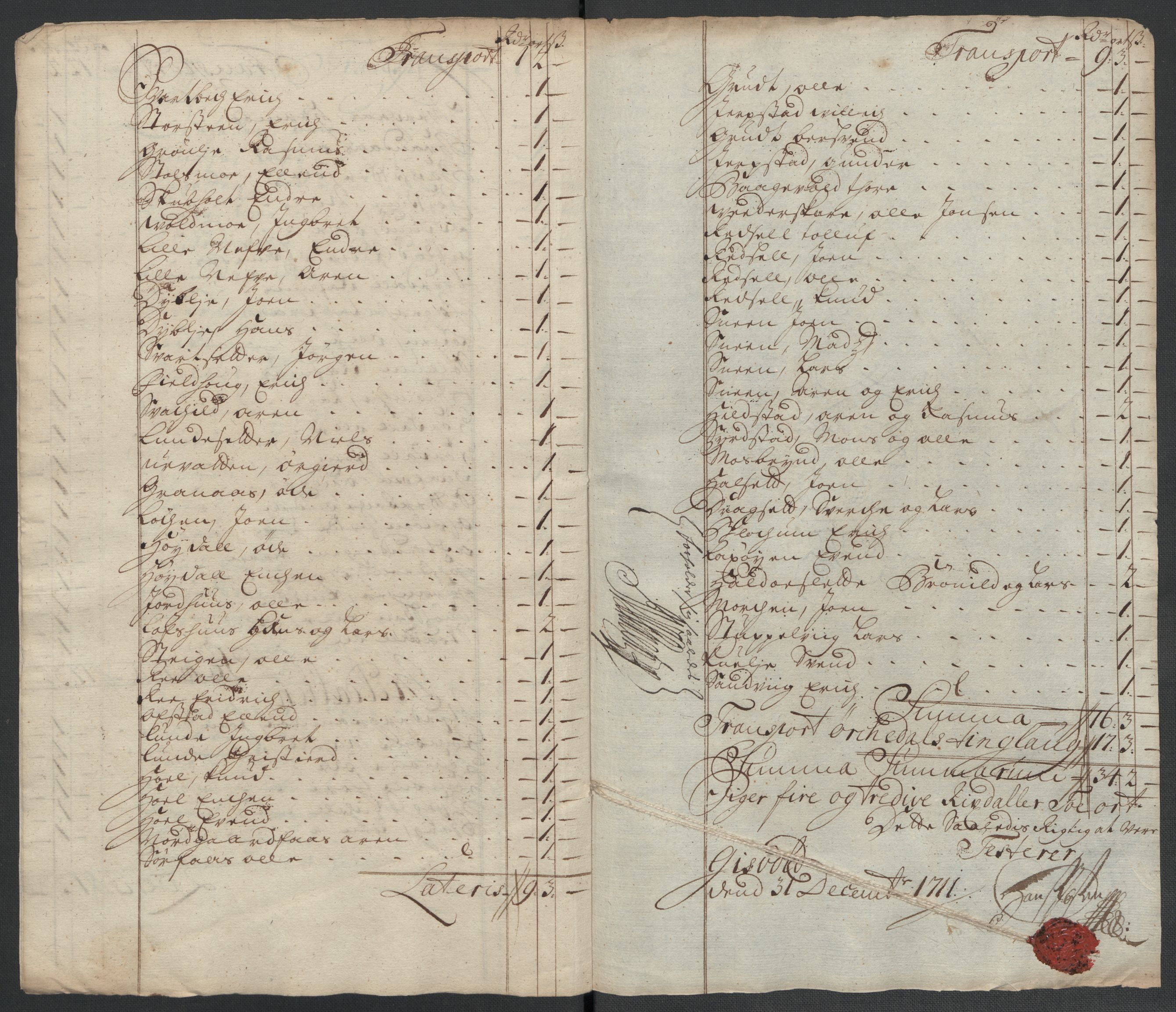 Rentekammeret inntil 1814, Reviderte regnskaper, Fogderegnskap, AV/RA-EA-4092/R60/L3961: Fogderegnskap Orkdal og Gauldal, 1711, s. 226