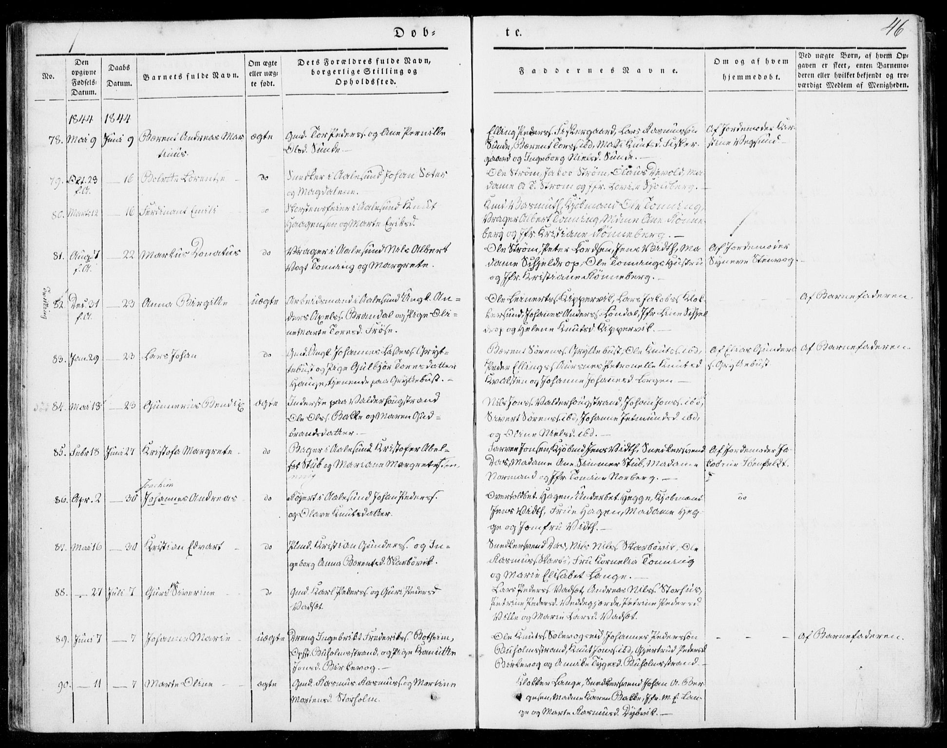 Ministerialprotokoller, klokkerbøker og fødselsregistre - Møre og Romsdal, AV/SAT-A-1454/528/L0396: Ministerialbok nr. 528A07, 1839-1847, s. 46