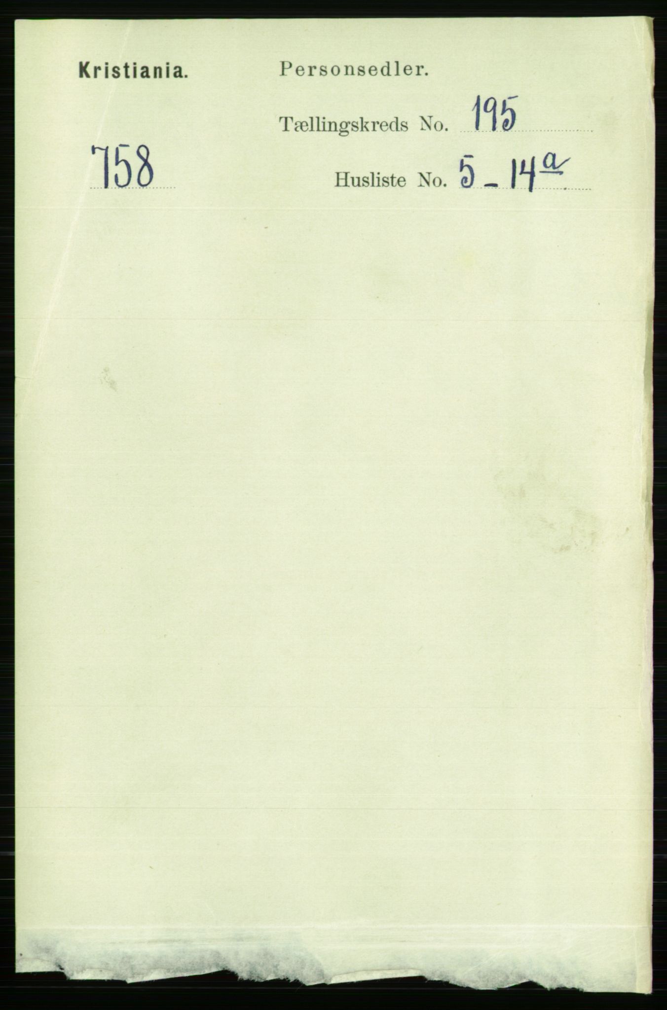 RA, Folketelling 1891 for 0301 Kristiania kjøpstad, 1891, s. 117619