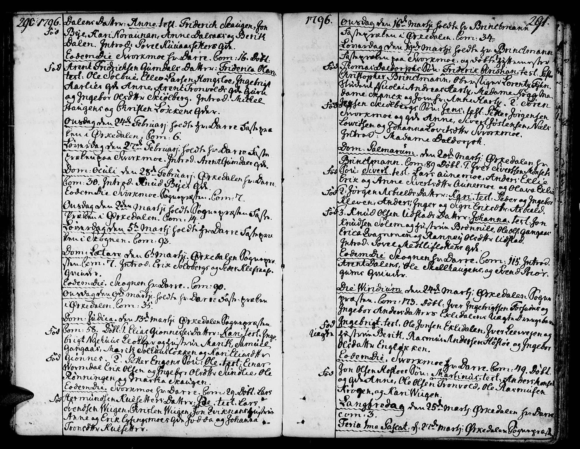 Ministerialprotokoller, klokkerbøker og fødselsregistre - Sør-Trøndelag, SAT/A-1456/668/L0802: Ministerialbok nr. 668A02, 1776-1799, s. 290-291