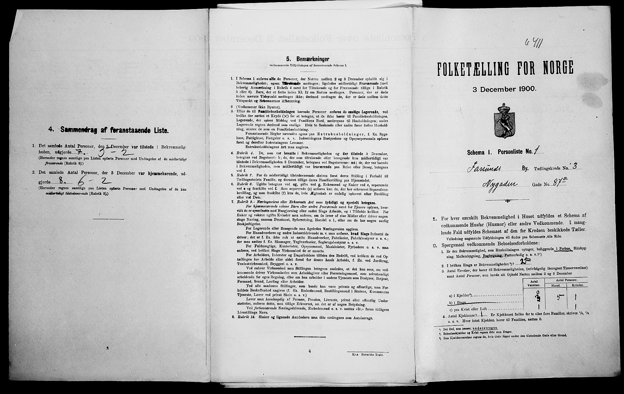 SAK, Folketelling 1900 for 1003 Farsund ladested, 1900, s. 676