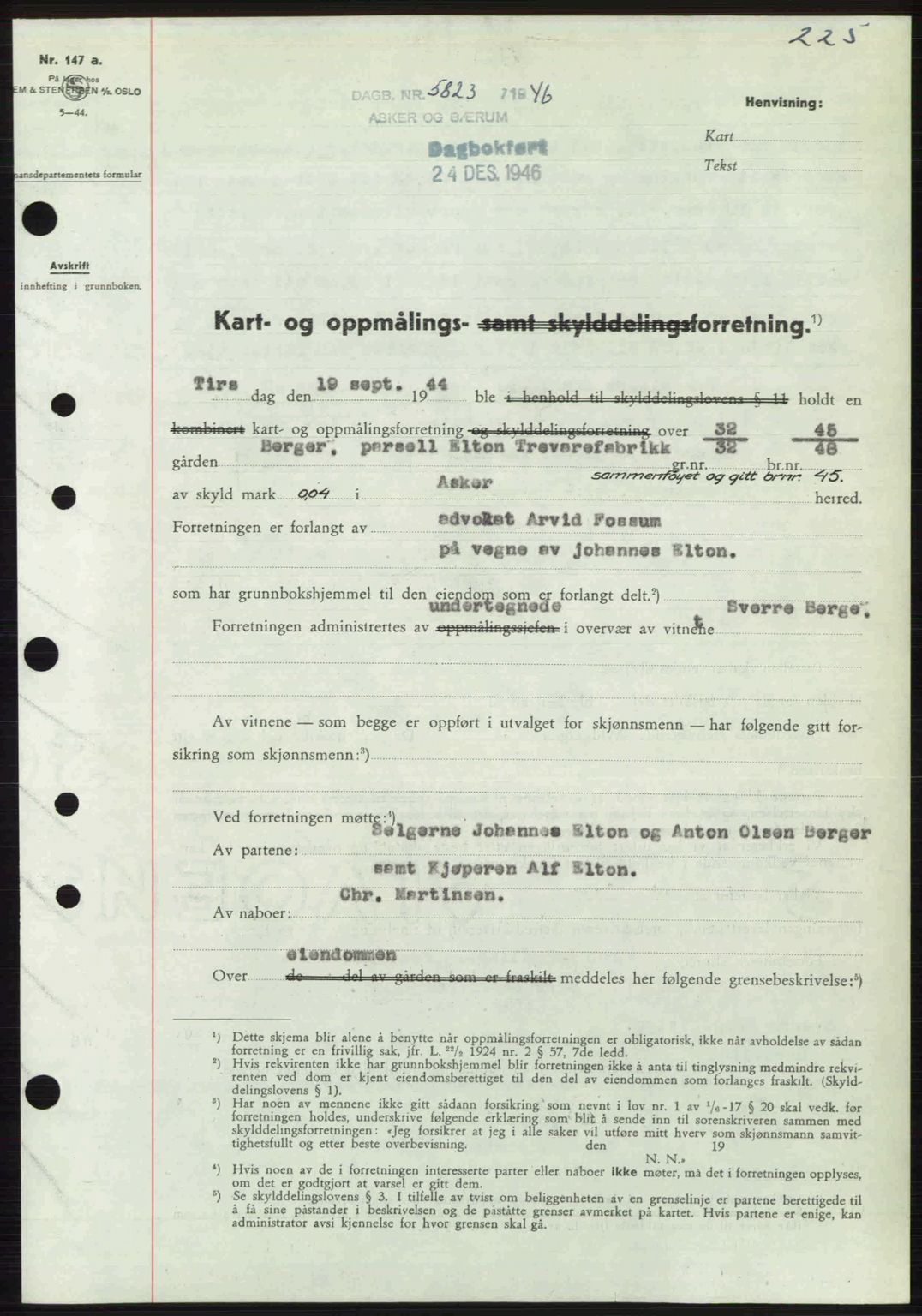Aker herredsskriveri, SAO/A-10896/G/Gb/Gbb/Gbbb/L0036: Pantebok nr. A82, 1946-1947, Dagboknr: 5823/1946