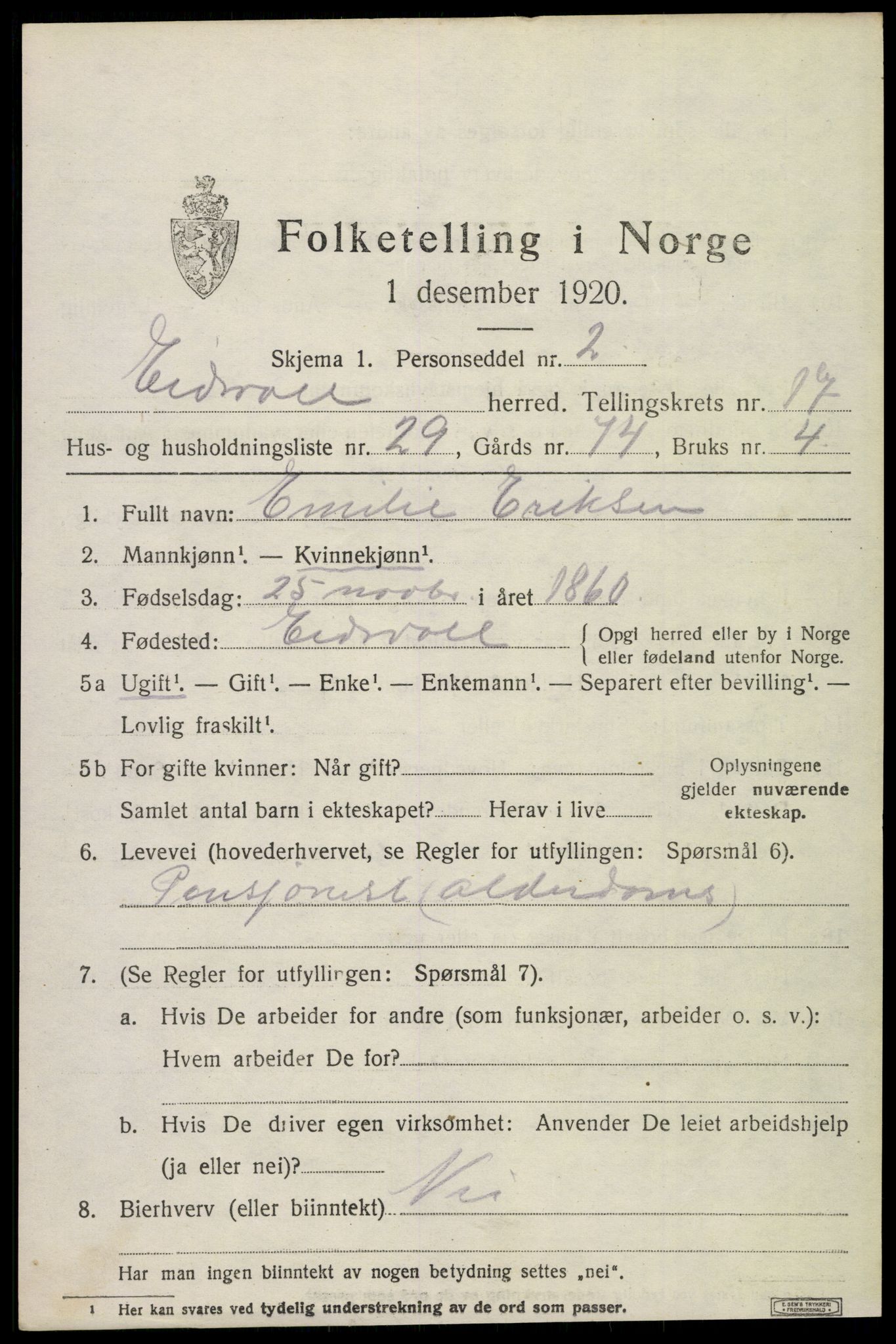 SAO, Folketelling 1920 for 0237 Eidsvoll herred, 1920, s. 23969