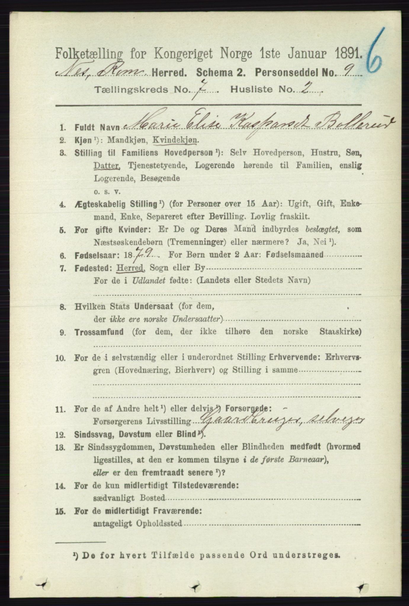 RA, Folketelling 1891 for 0236 Nes herred, 1891, s. 4033