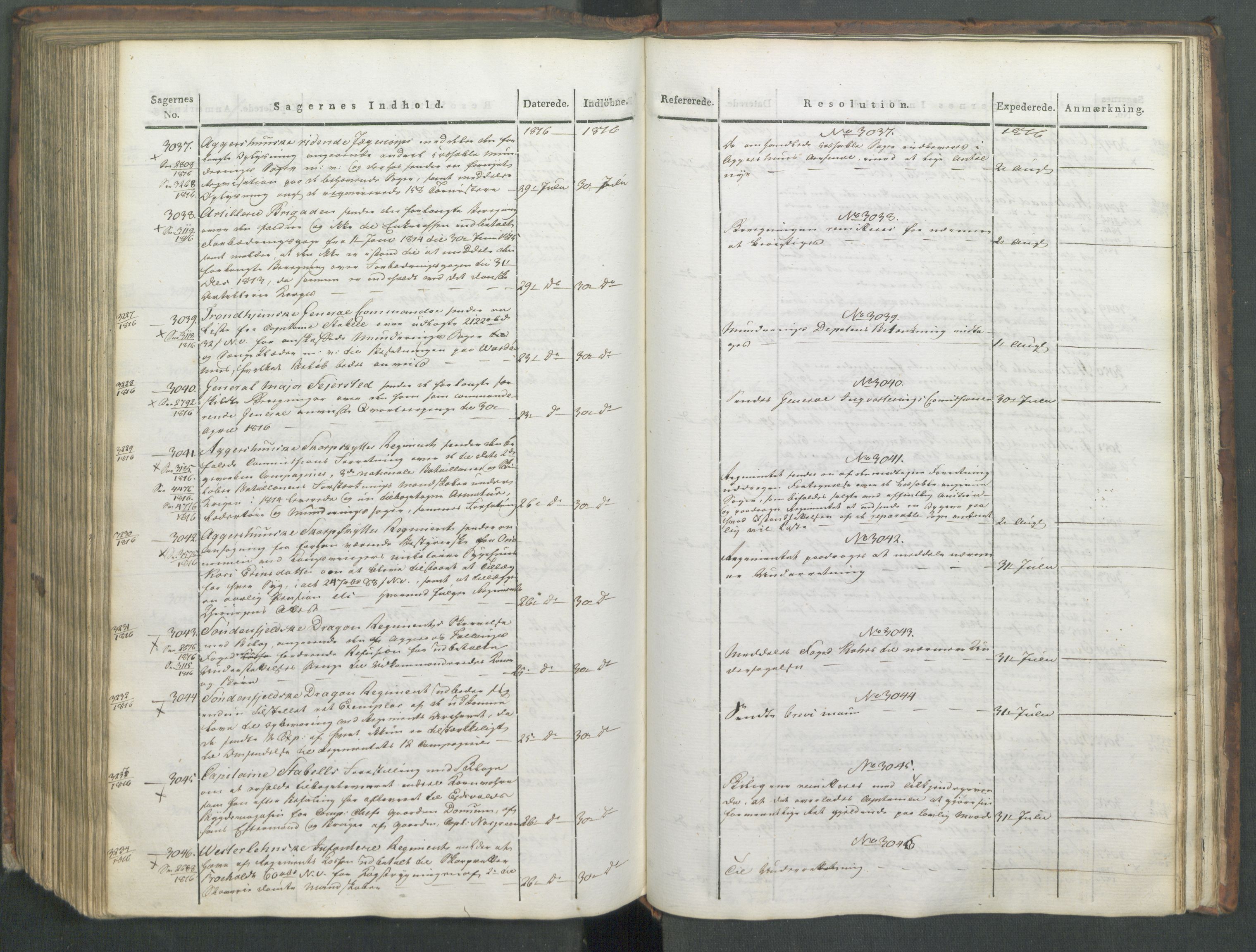 Armédepartementet, AV/RA-RAFA-3493/C/Ca/L0008: 6. Departements Journal, 1816