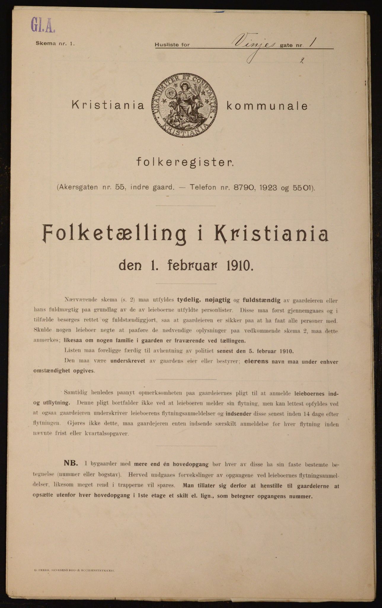 OBA, Kommunal folketelling 1.2.1910 for Kristiania, 1910, s. 117331