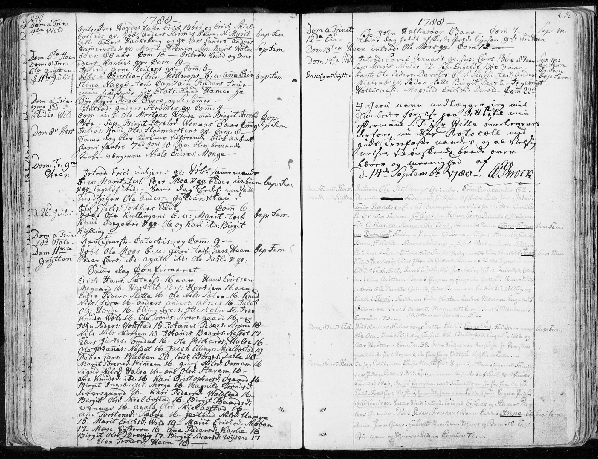 Ministerialprotokoller, klokkerbøker og fødselsregistre - Møre og Romsdal, AV/SAT-A-1454/544/L0569: Ministerialbok nr. 544A02, 1764-1806, s. 249-250