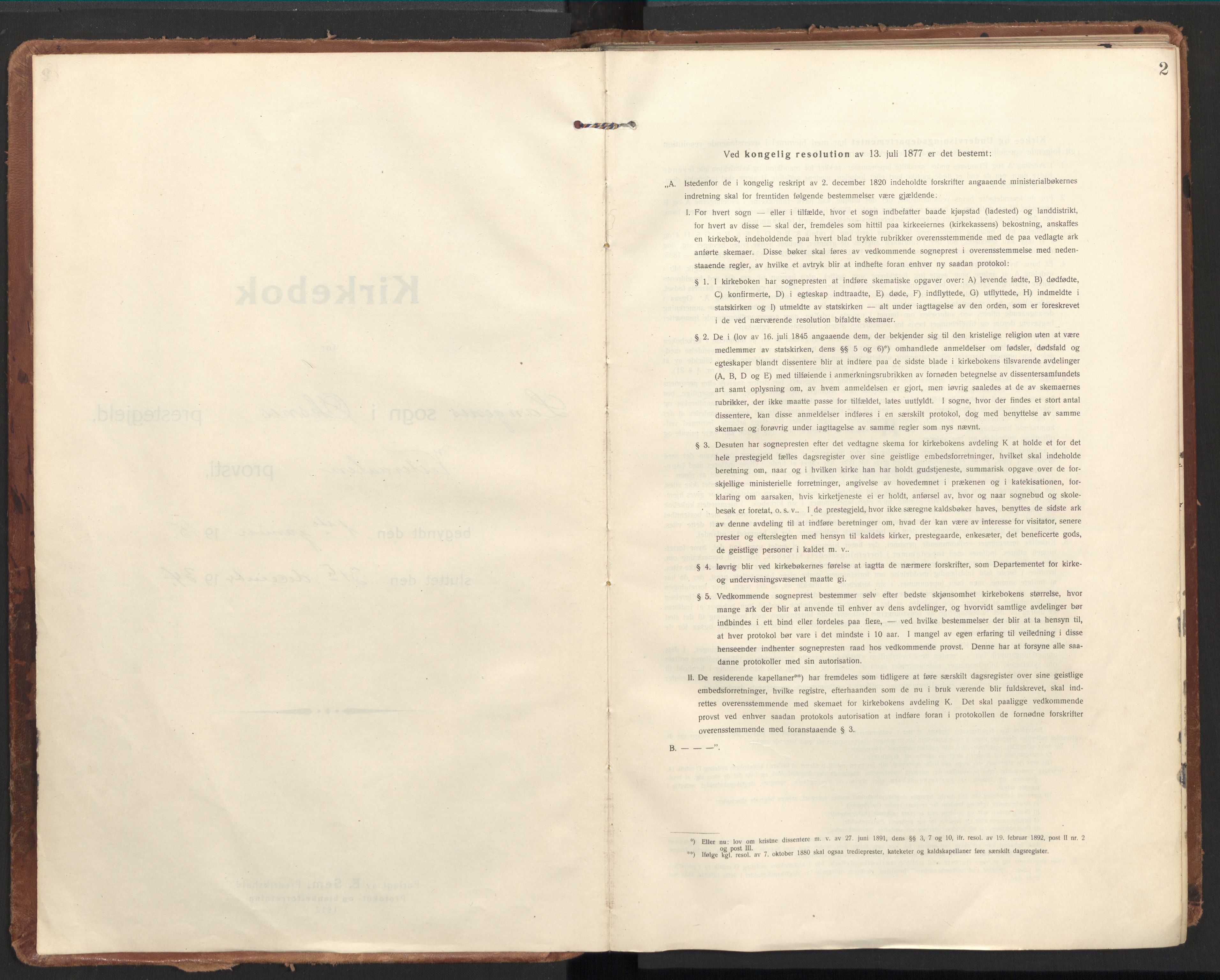 Ministerialprotokoller, klokkerbøker og fødselsregistre - Nordland, SAT/A-1459/894/L1357: Ministerialbok nr. 894A03, 1913-1934, s. 2
