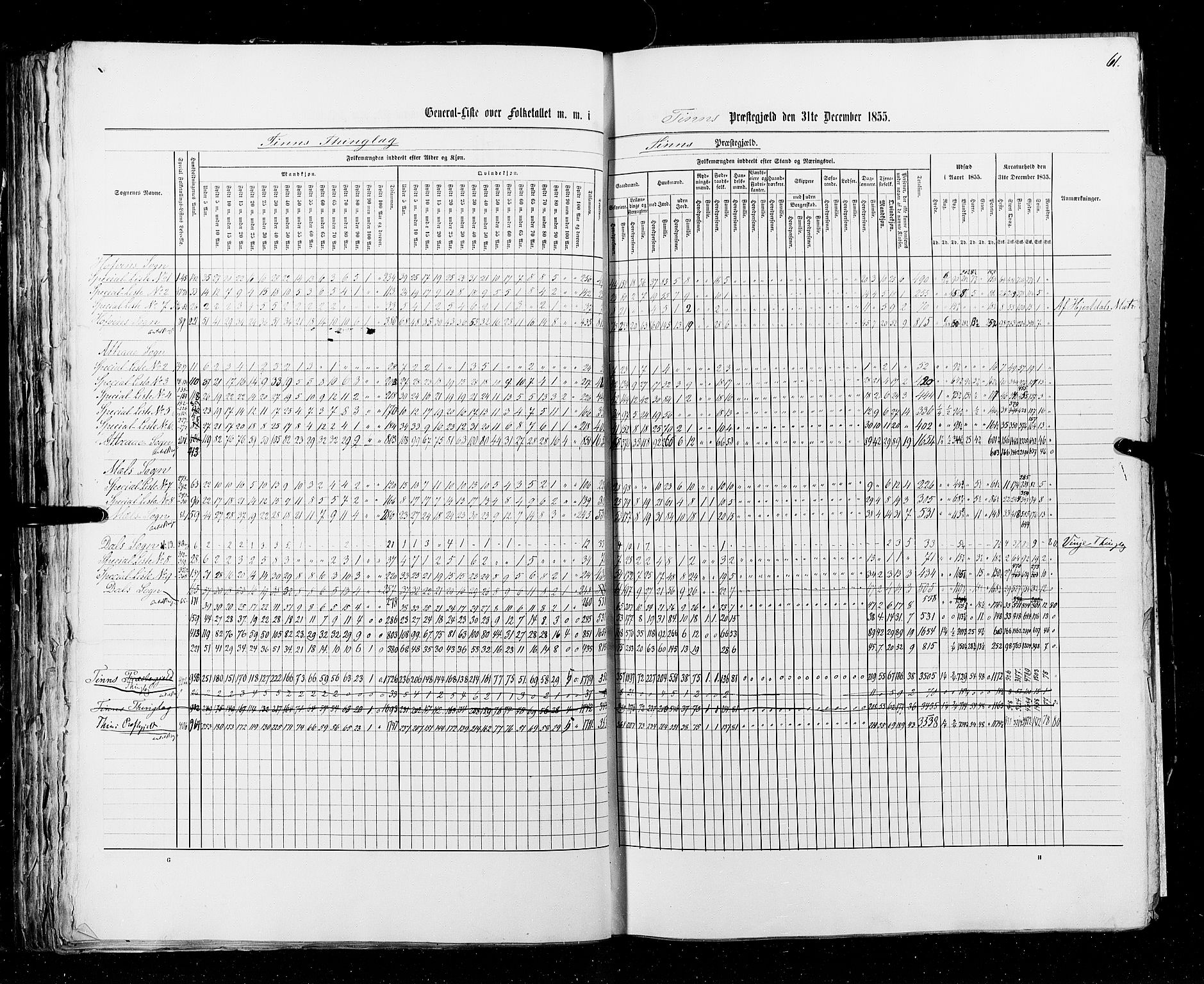 RA, Folketellingen 1855, bind 3: Bratsberg amt, Nedenes amt og Lister og Mandal amt, 1855, s. 61