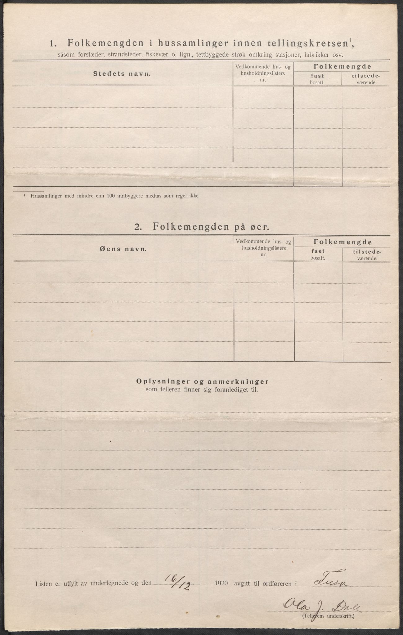 SAB, Folketelling 1920 for 1241 Fusa herred, 1920, s. 12