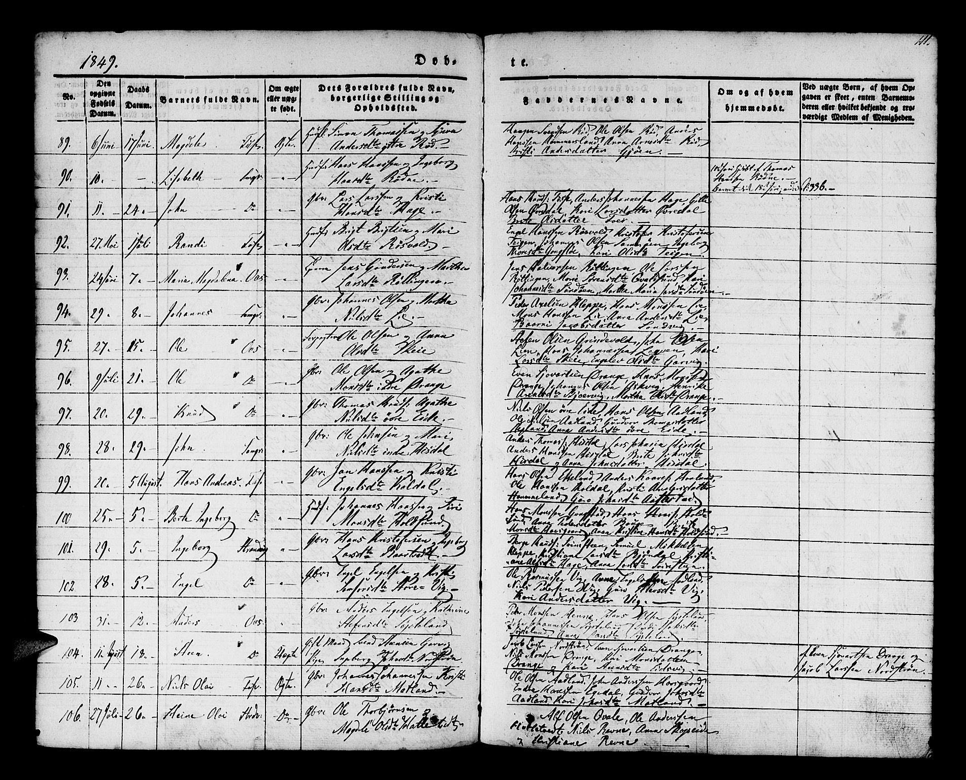 Os sokneprestembete, AV/SAB-A-99929: Ministerialbok nr. A 15, 1839-1851, s. 111