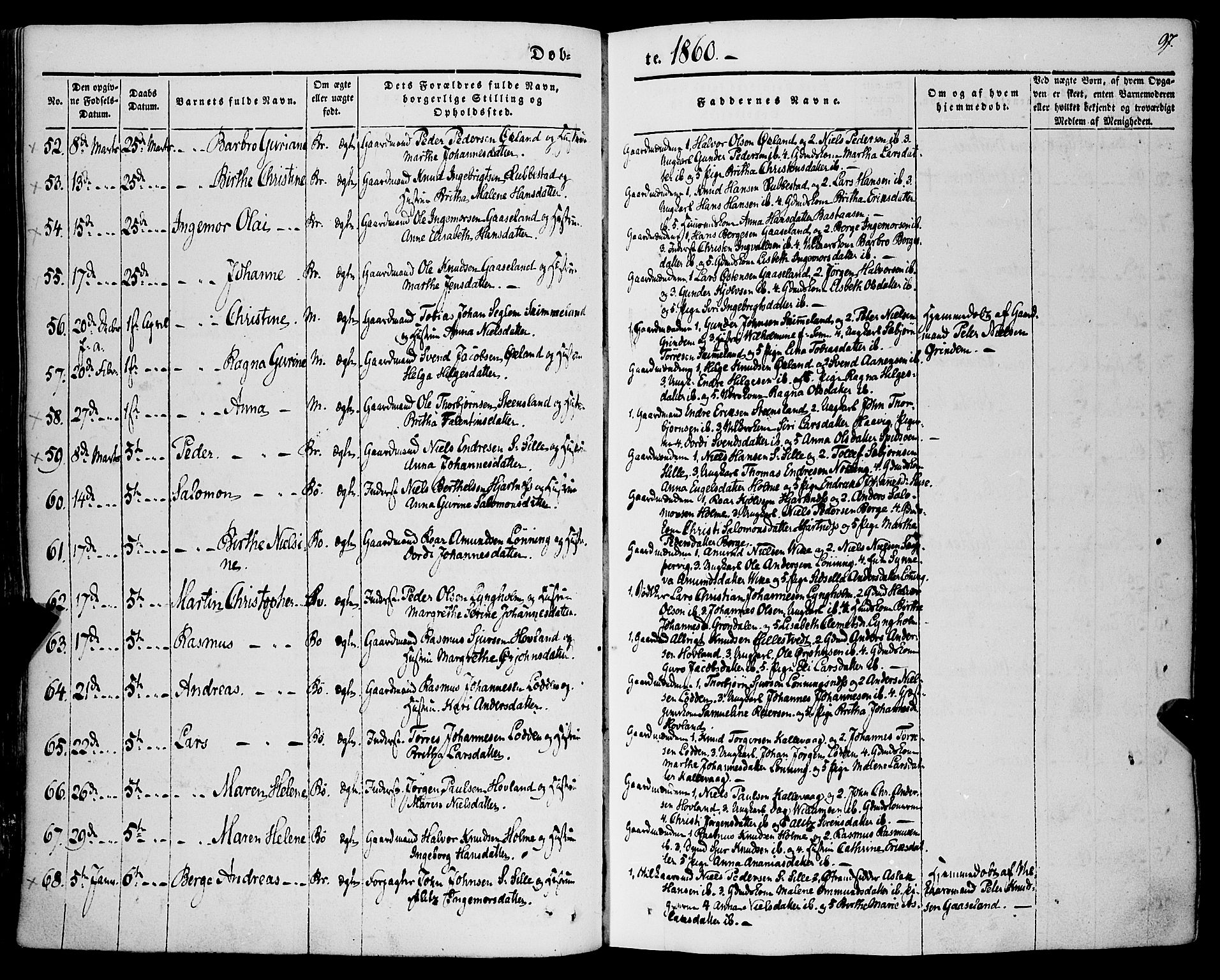 Finnås sokneprestembete, AV/SAB-A-99925/H/Ha/Haa/Haaa/L0007: Ministerialbok nr. A 7, 1850-1862, s. 97