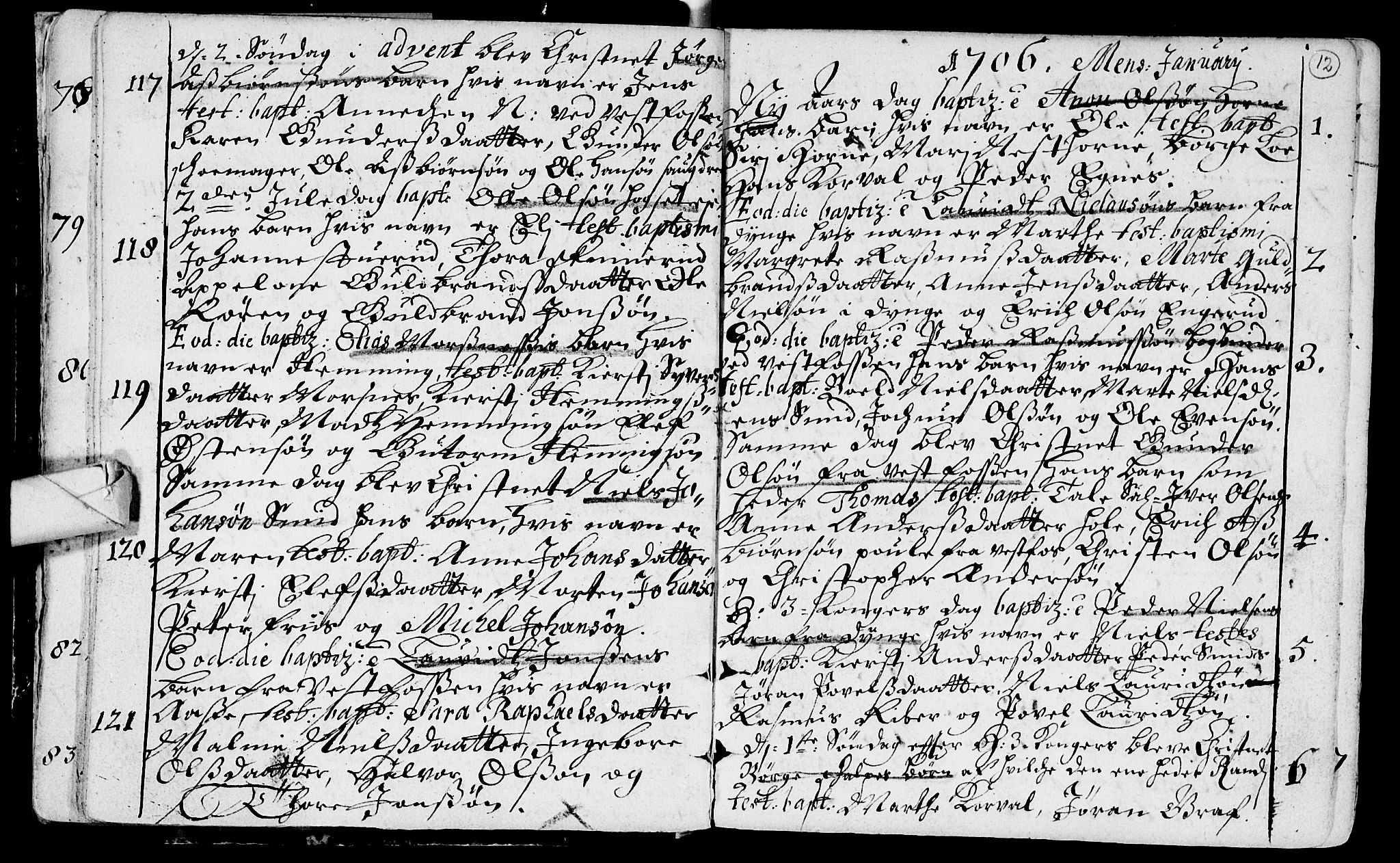 Eiker kirkebøker, SAKO/A-4/F/Fa/L0002: Ministerialbok nr. I 2, 1705-1724, s. 12