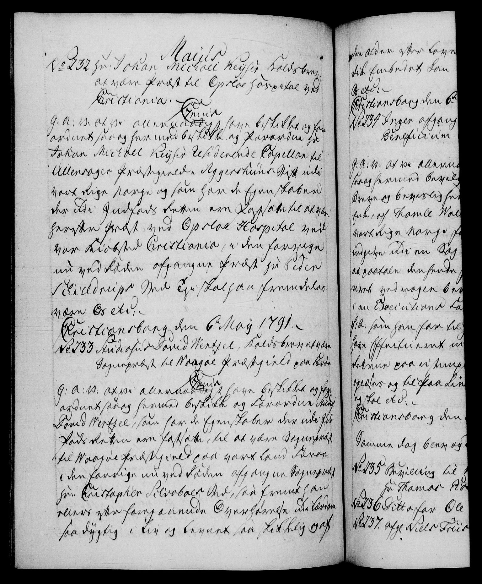 Danske Kanselli 1572-1799, AV/RA-EA-3023/F/Fc/Fca/Fcaa/L0053: Norske registre, 1790-1791, s. 597b