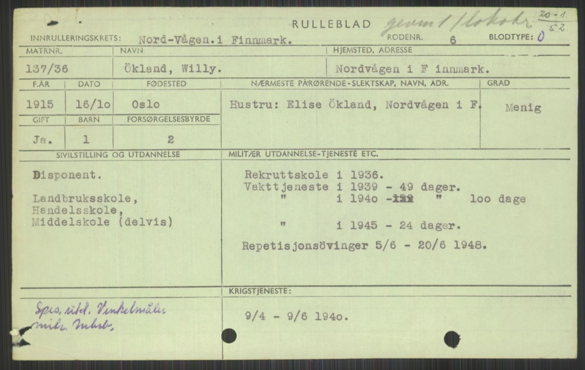 Forsvaret, Varanger bataljon, AV/RA-RAFA-2258/1/D/L0441: Rulleblad for fødte 1913-1917, 1913-1917, s. 953