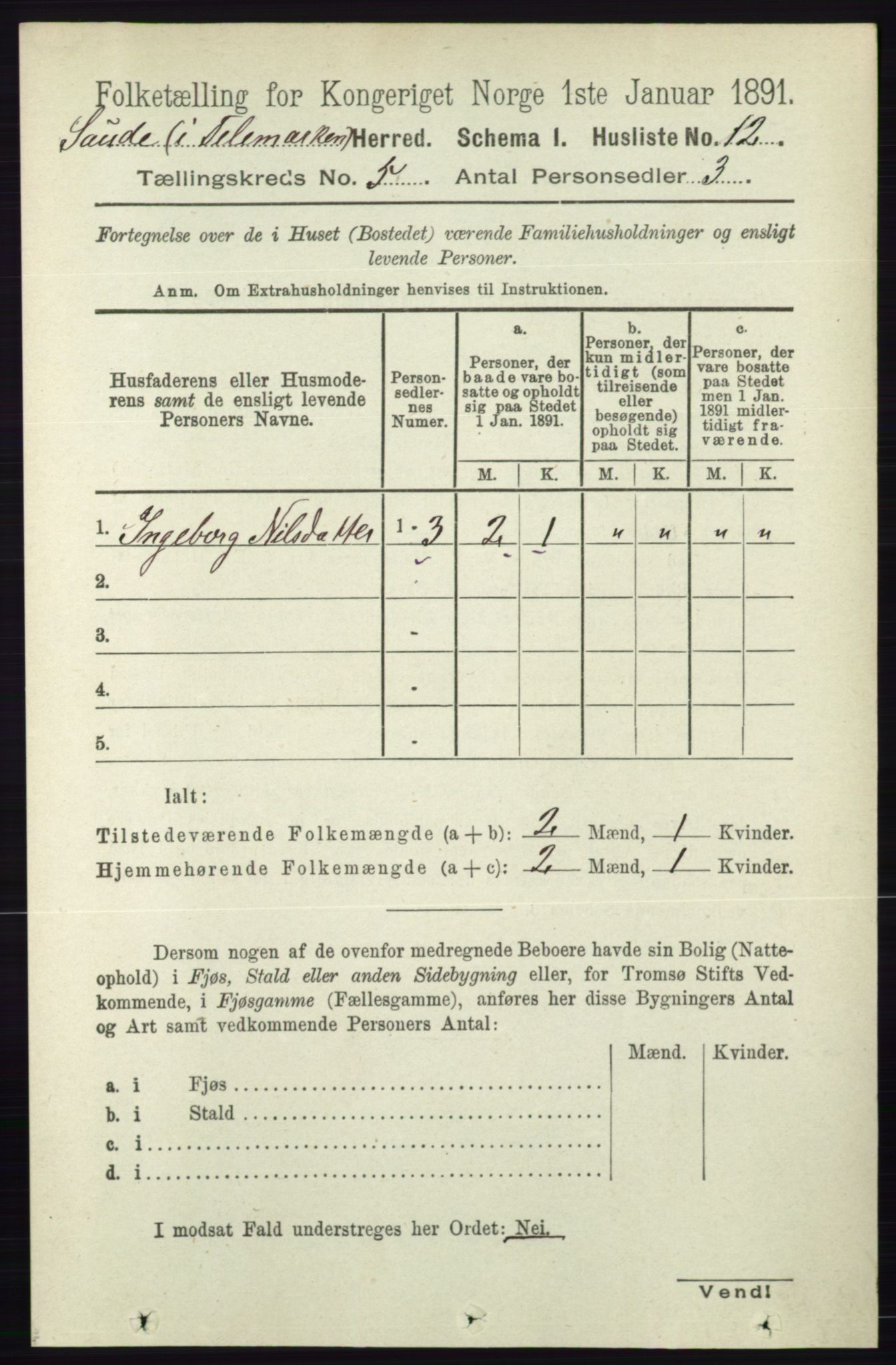 RA, Folketelling 1891 for 0822 Sauherad herred, 1891, s. 1387