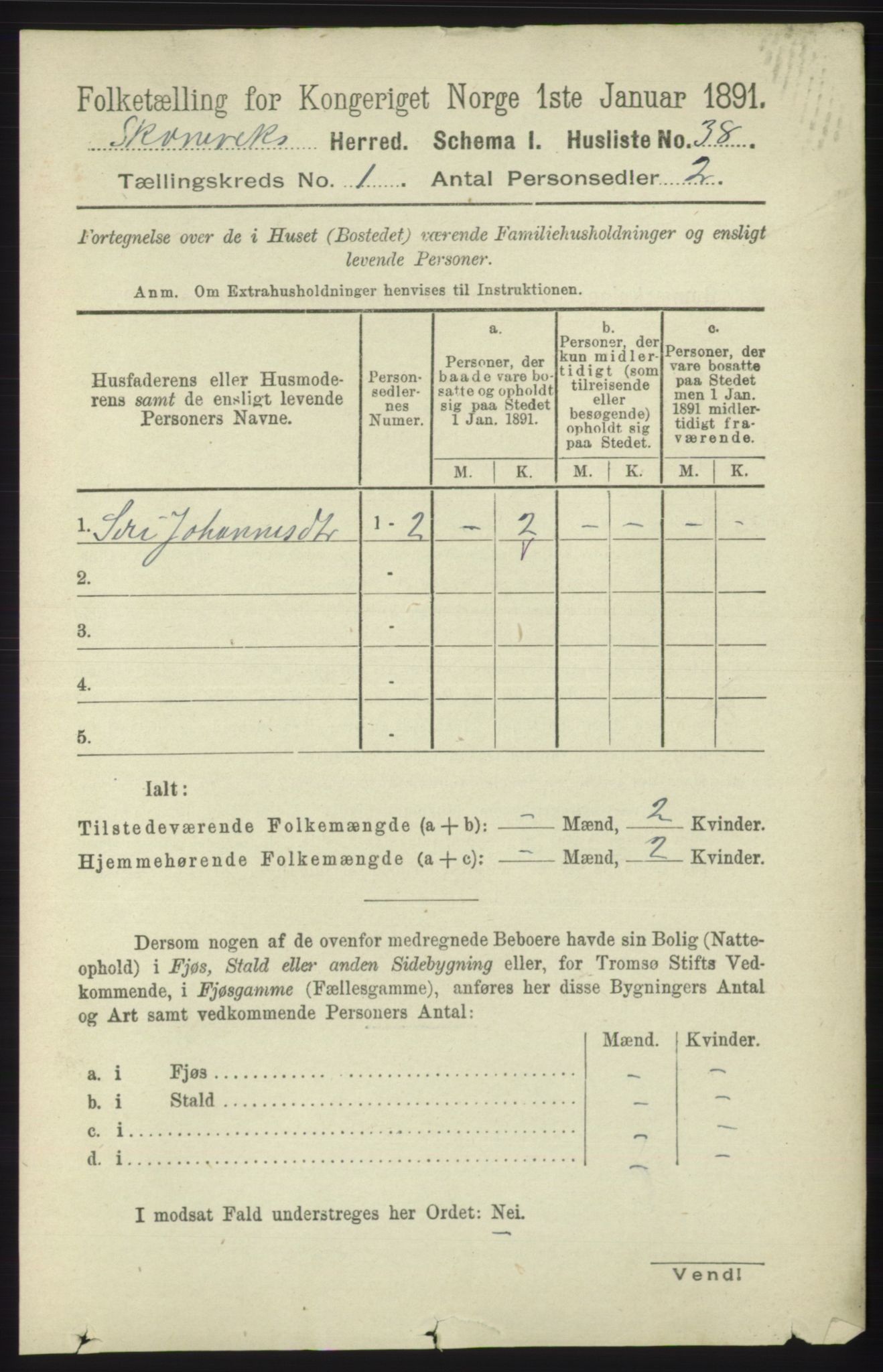 RA, Folketelling 1891 for 1212 Skånevik herred, 1891, s. 69