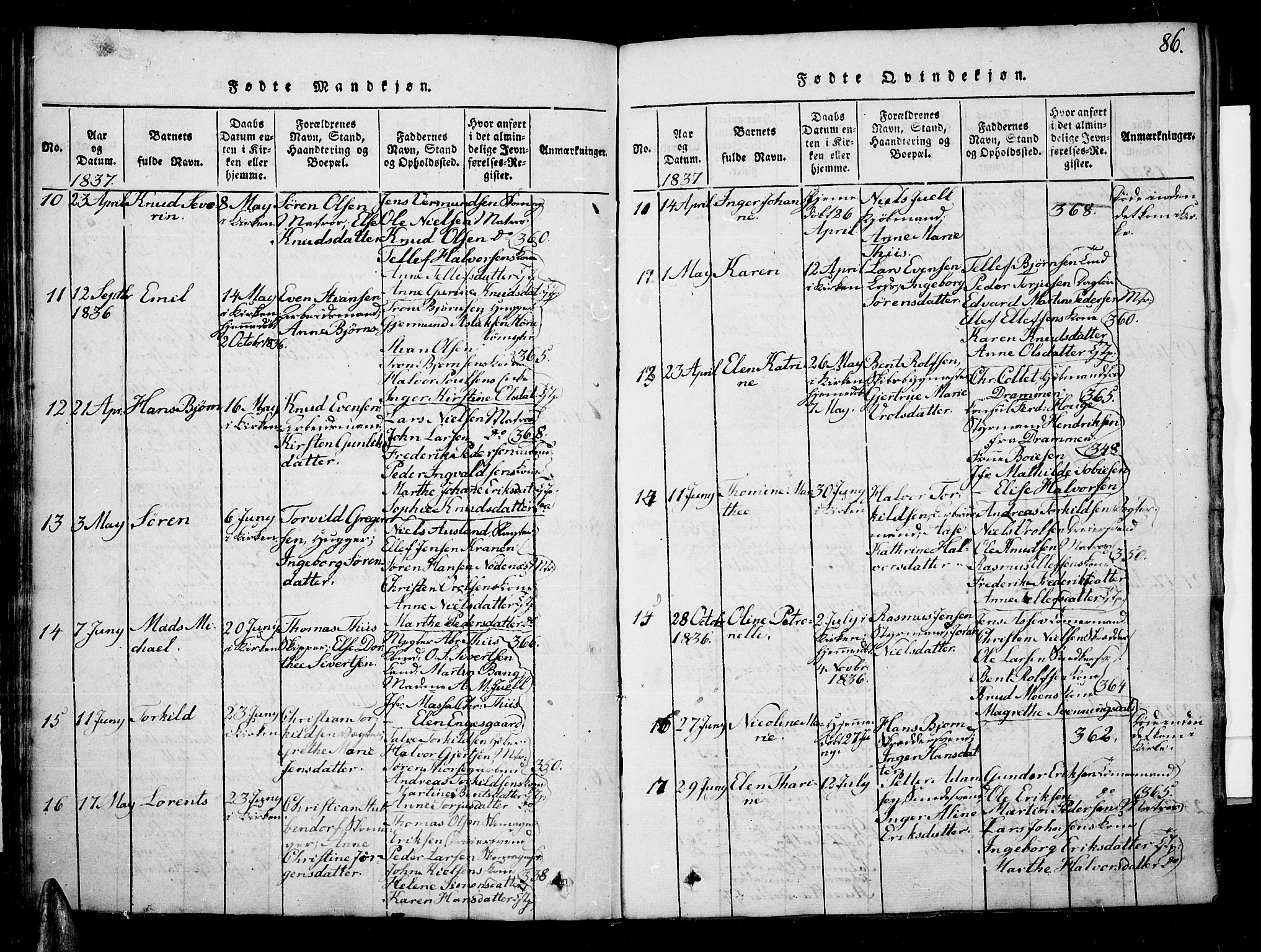 Risør sokneprestkontor, AV/SAK-1111-0035/F/Fb/L0004: Klokkerbok nr. B 4, 1816-1848, s. 86