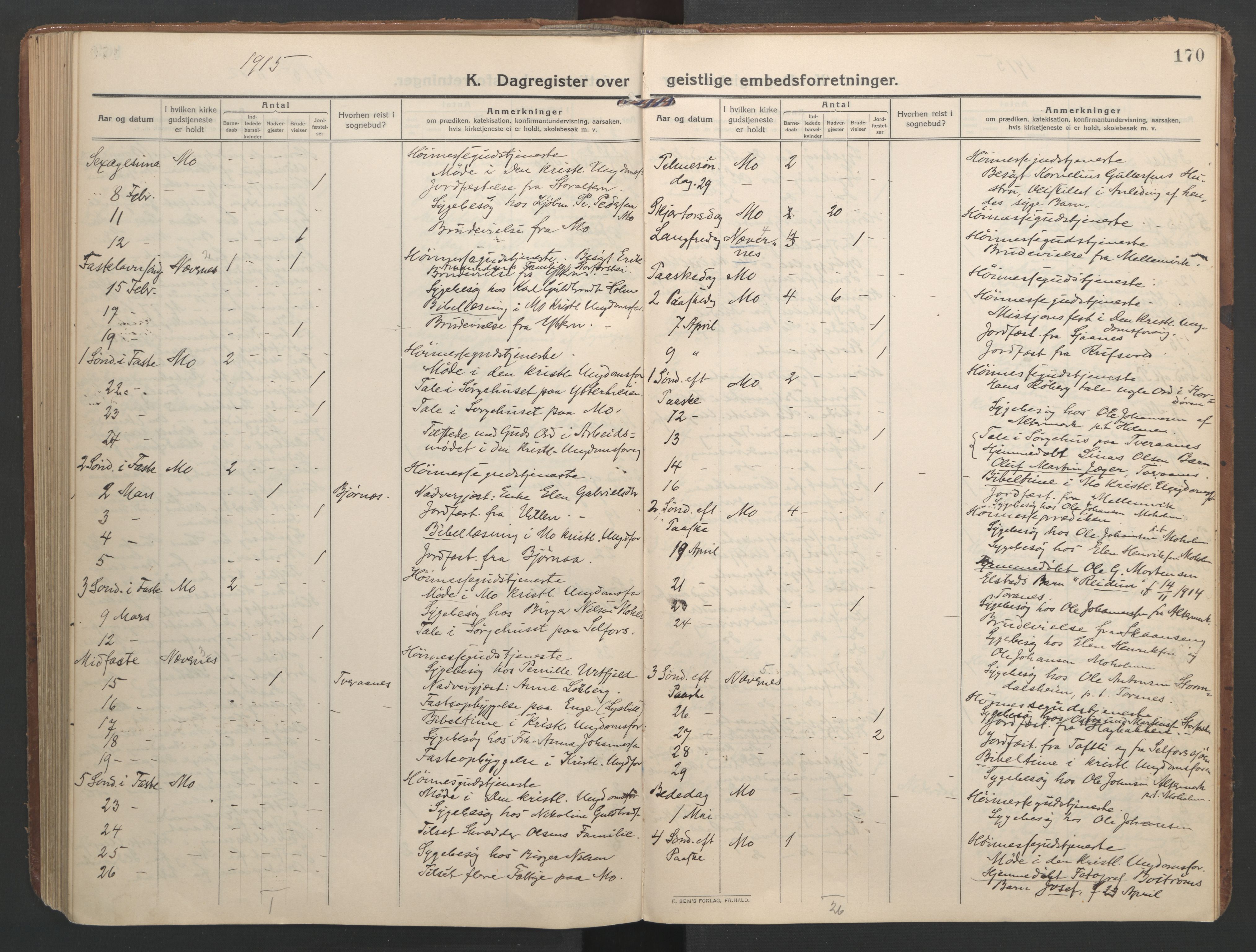 Ministerialprotokoller, klokkerbøker og fødselsregistre - Nordland, AV/SAT-A-1459/827/L0405: Ministerialbok nr. 827A17, 1912-1925, s. 170